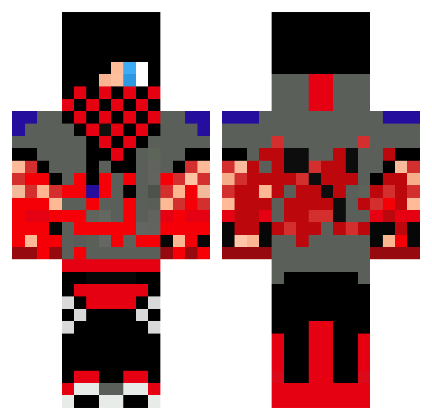 Presenters Minecraft skin, front and back view