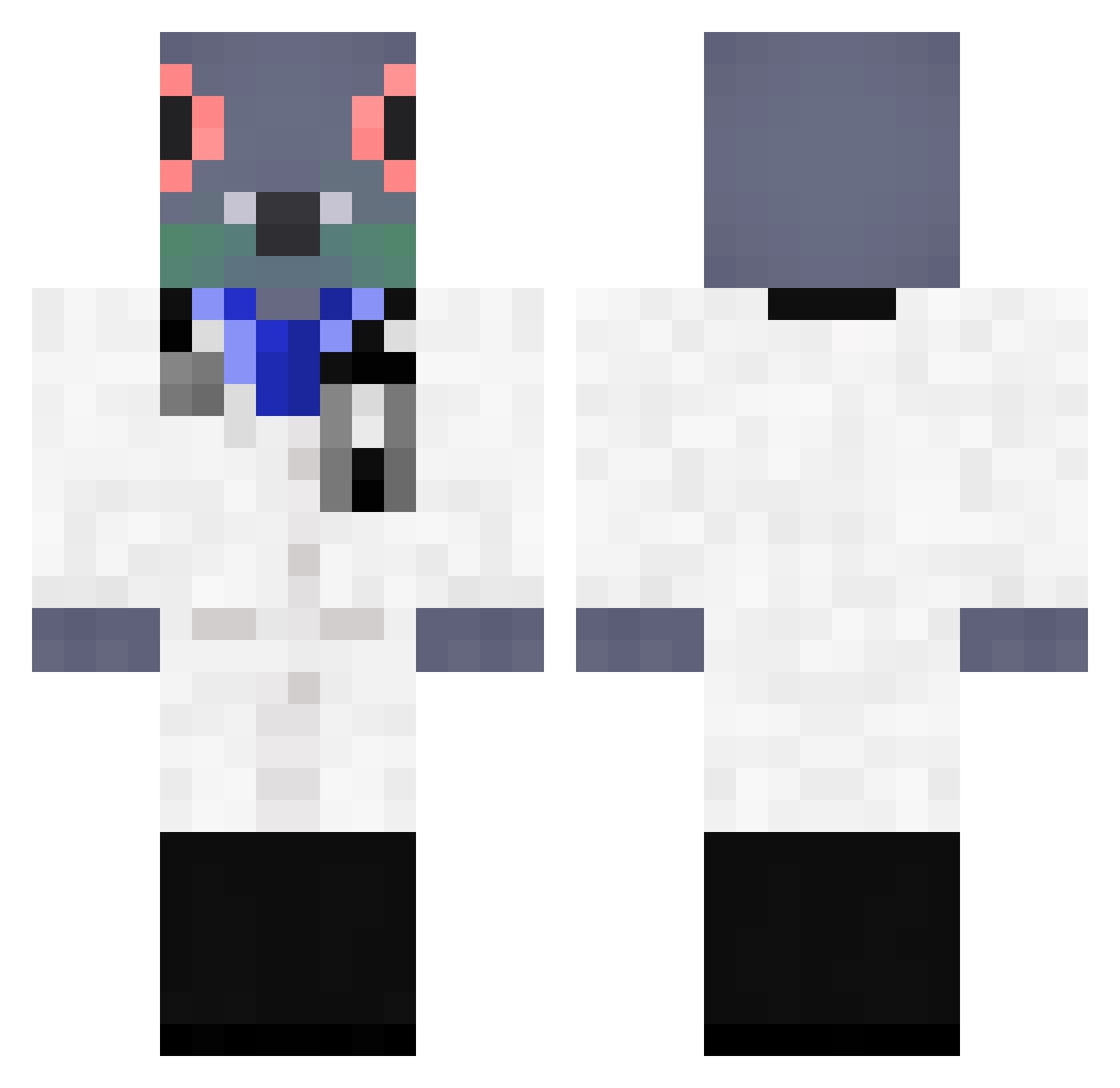 7pmm Minecraft skin, front and back view