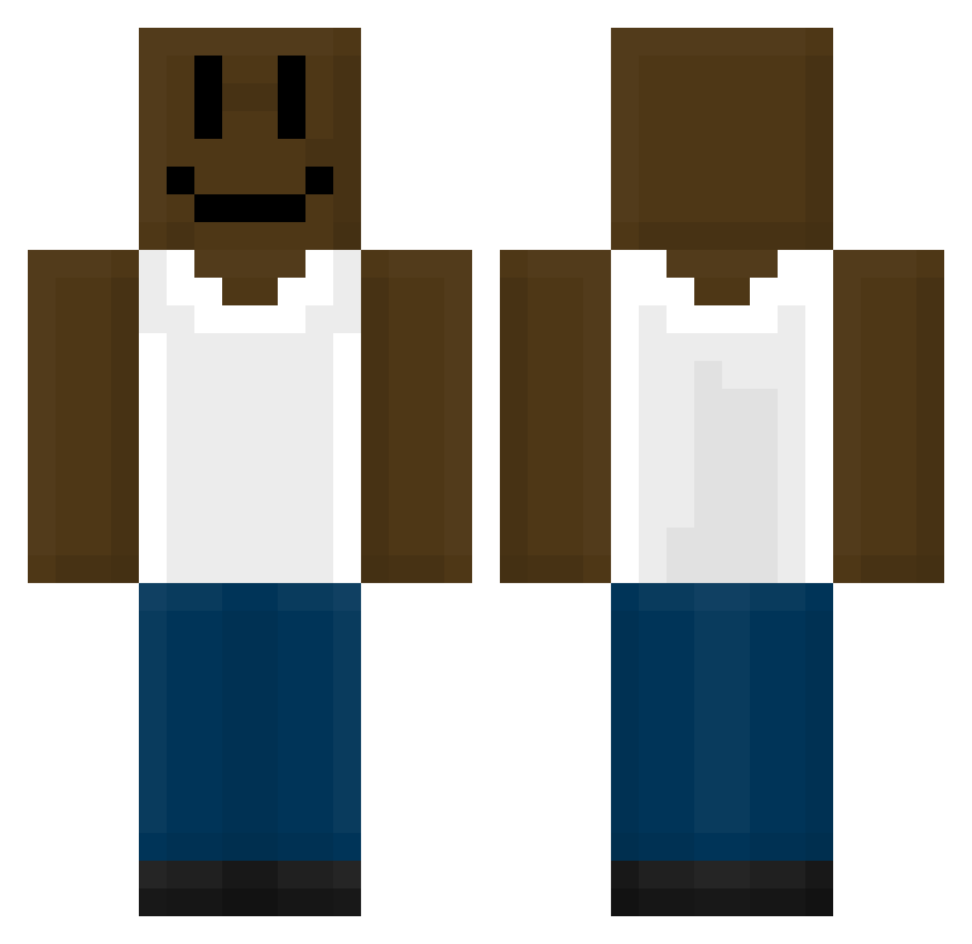 fr0tnite Minecraft skin, front and back view