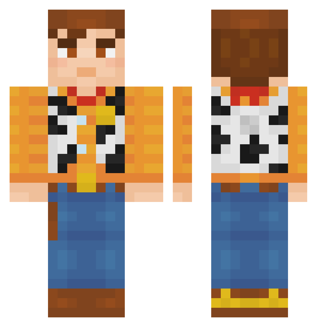 STOPTHE Minecraft skin, front and back view