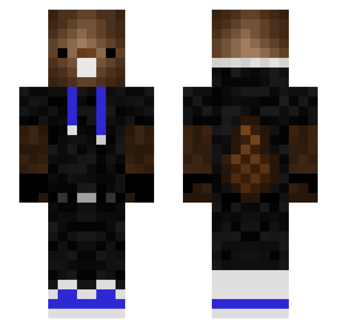 Bloodstained Minecraft skin, front and back view