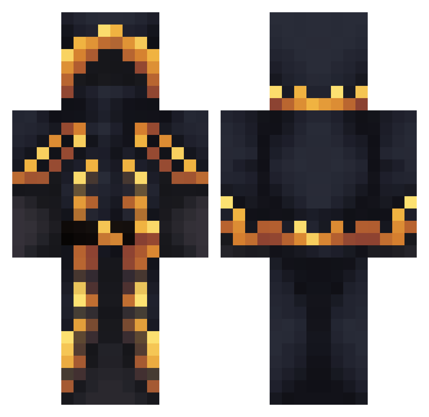 DrNoDonut Minecraft skin, front and back view