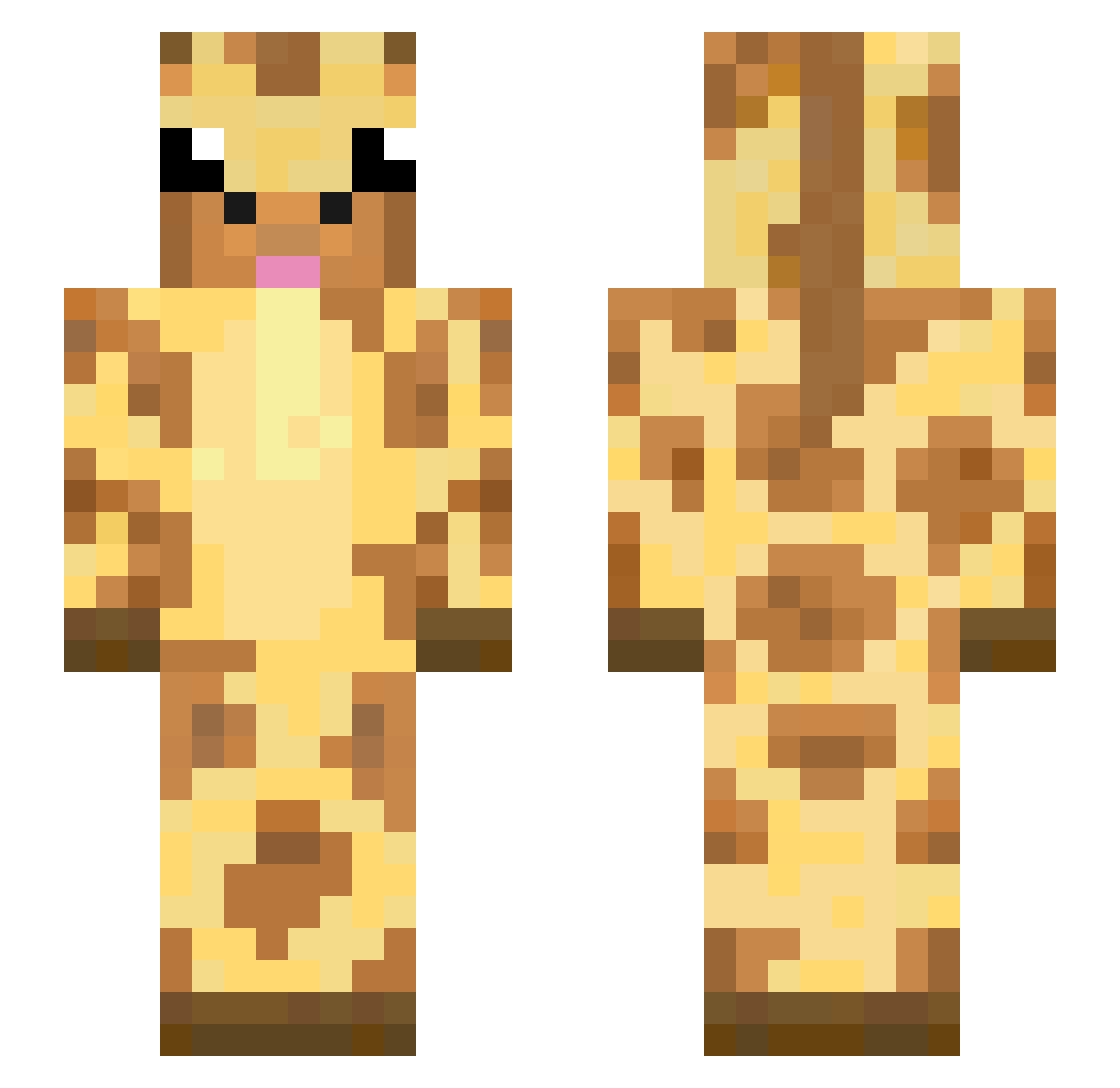 byubo Minecraft skin, front and back view