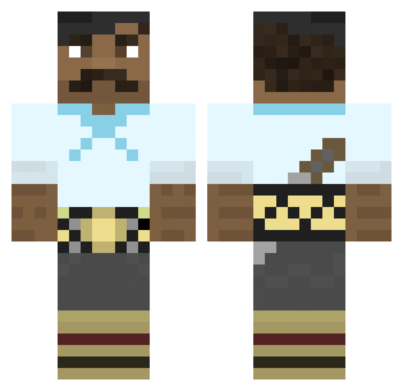 ELGONZAS Minecraft skin, front and back view