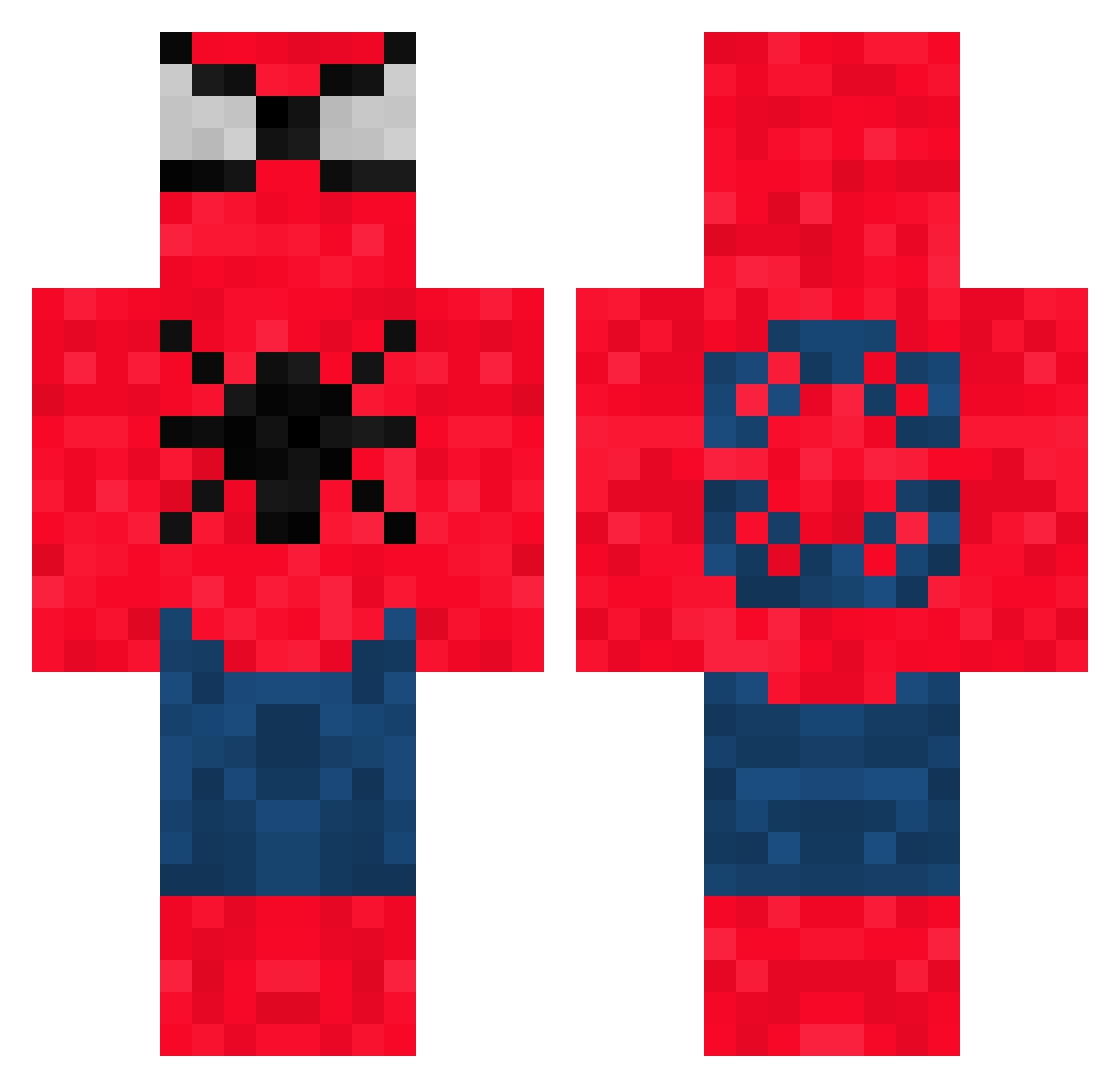 trollface090 Minecraft skin, front and back view