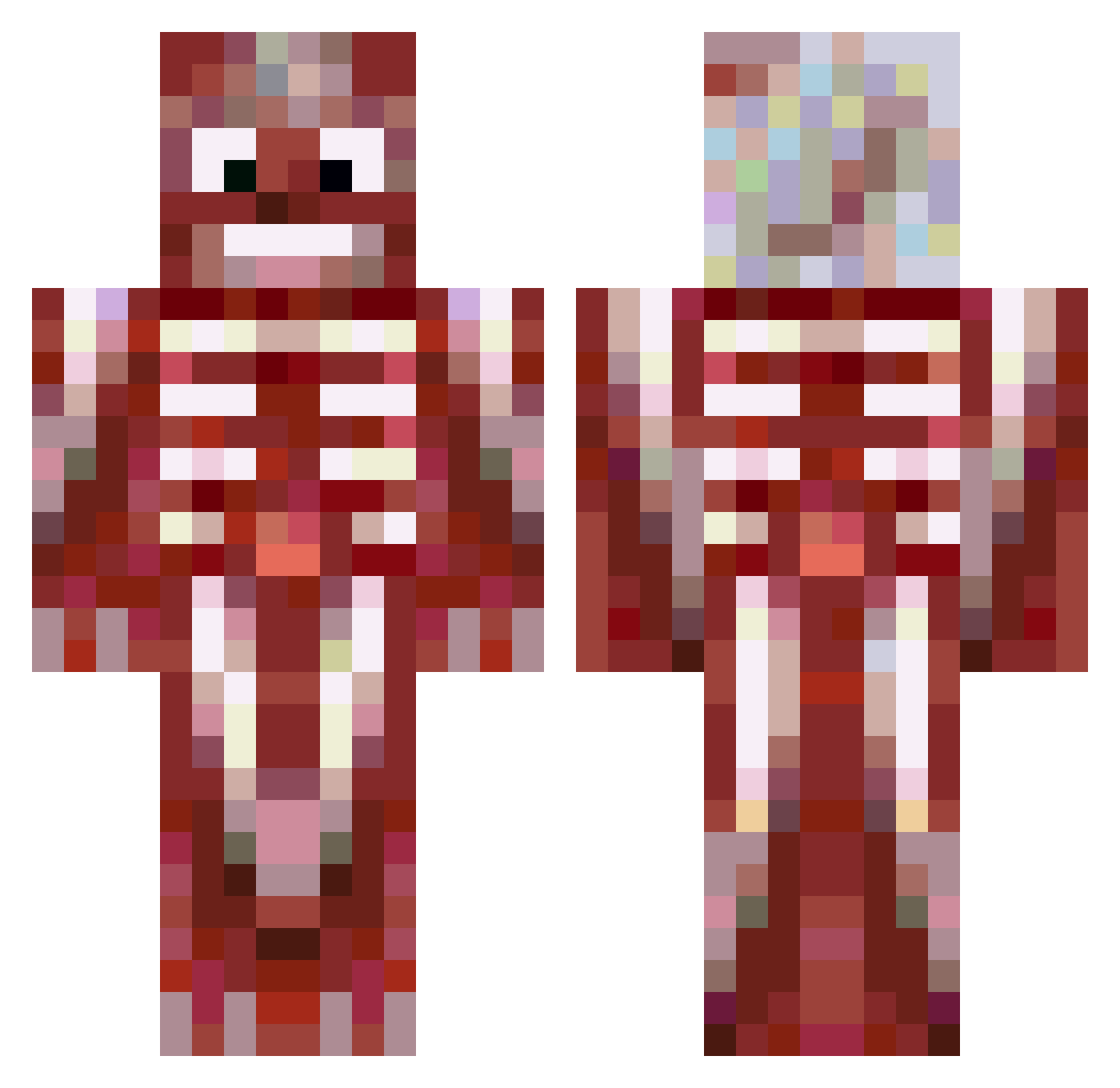 McDonaldsBrazil Minecraft skin, front and back view