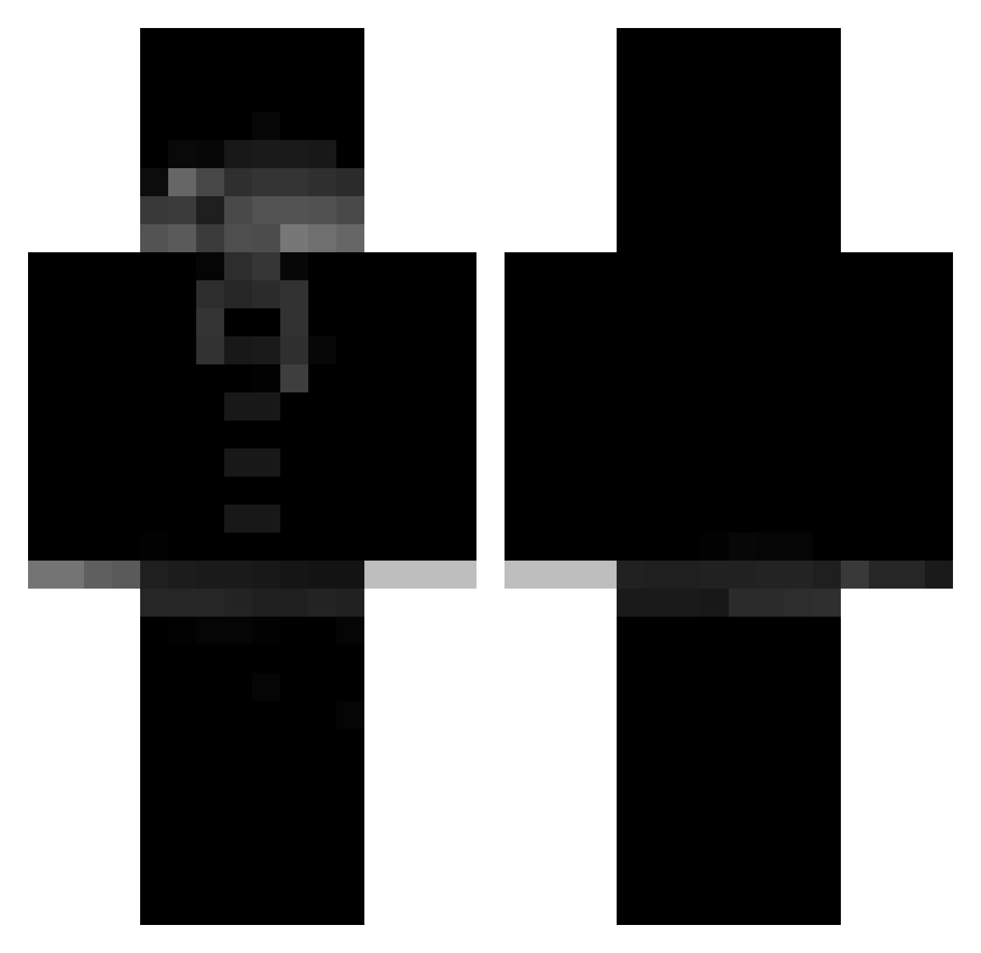 StrafeX2 Minecraft skin, front and back view