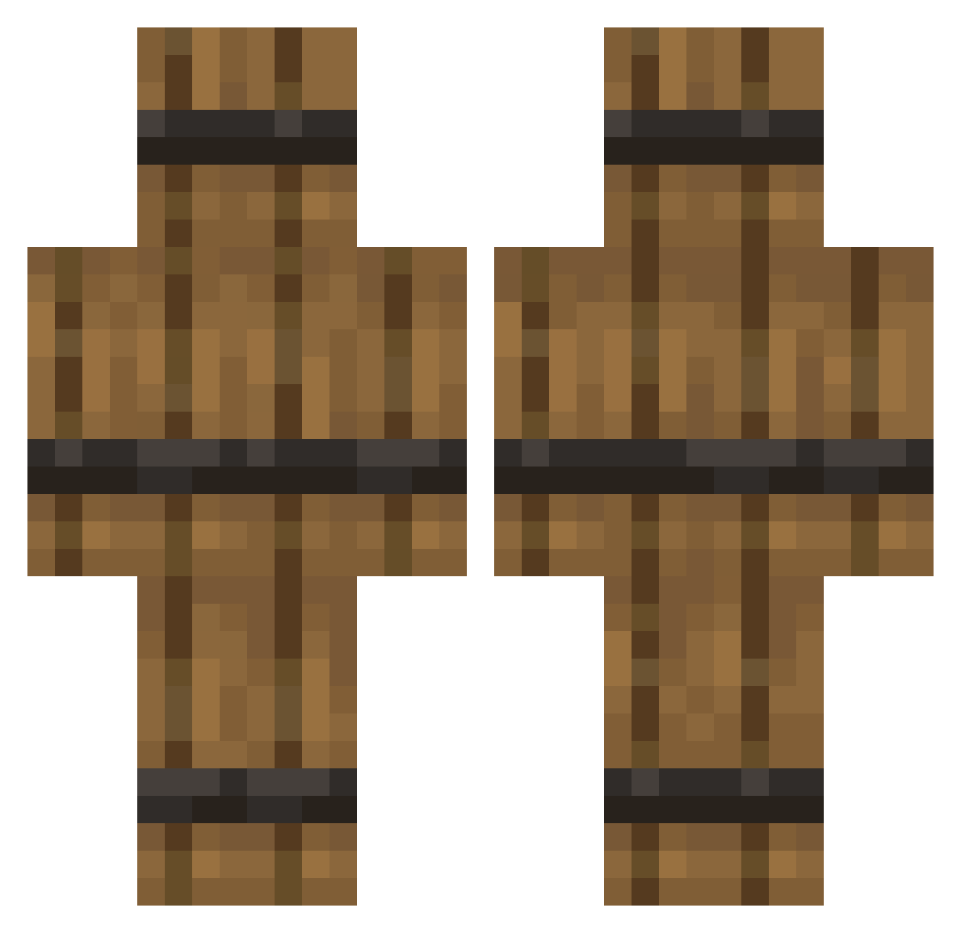 BarrilD Minecraft skin, front and back view