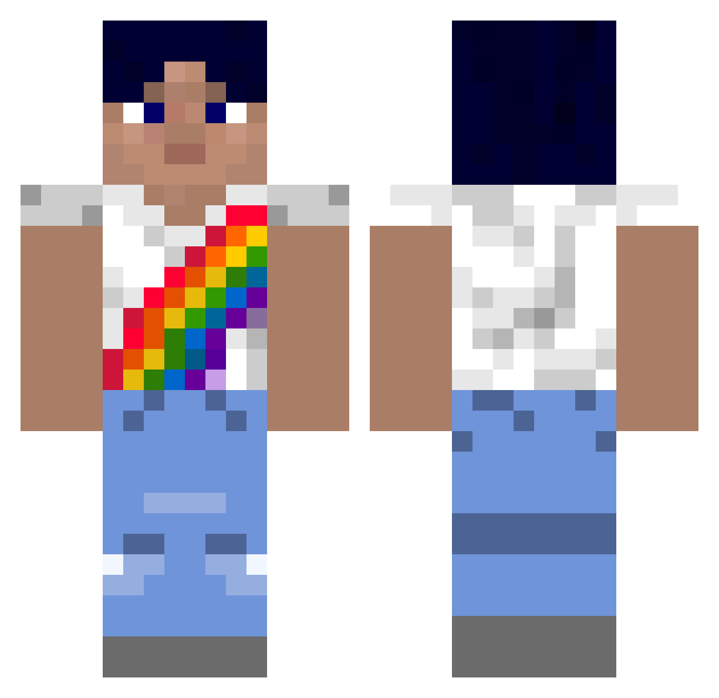 lieut Minecraft skin, front and back view