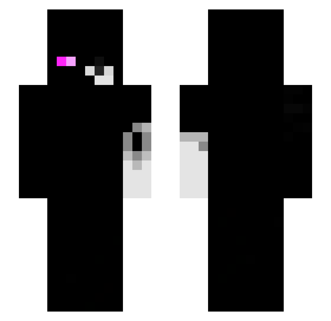 T9NI Minecraft skin, front and back view