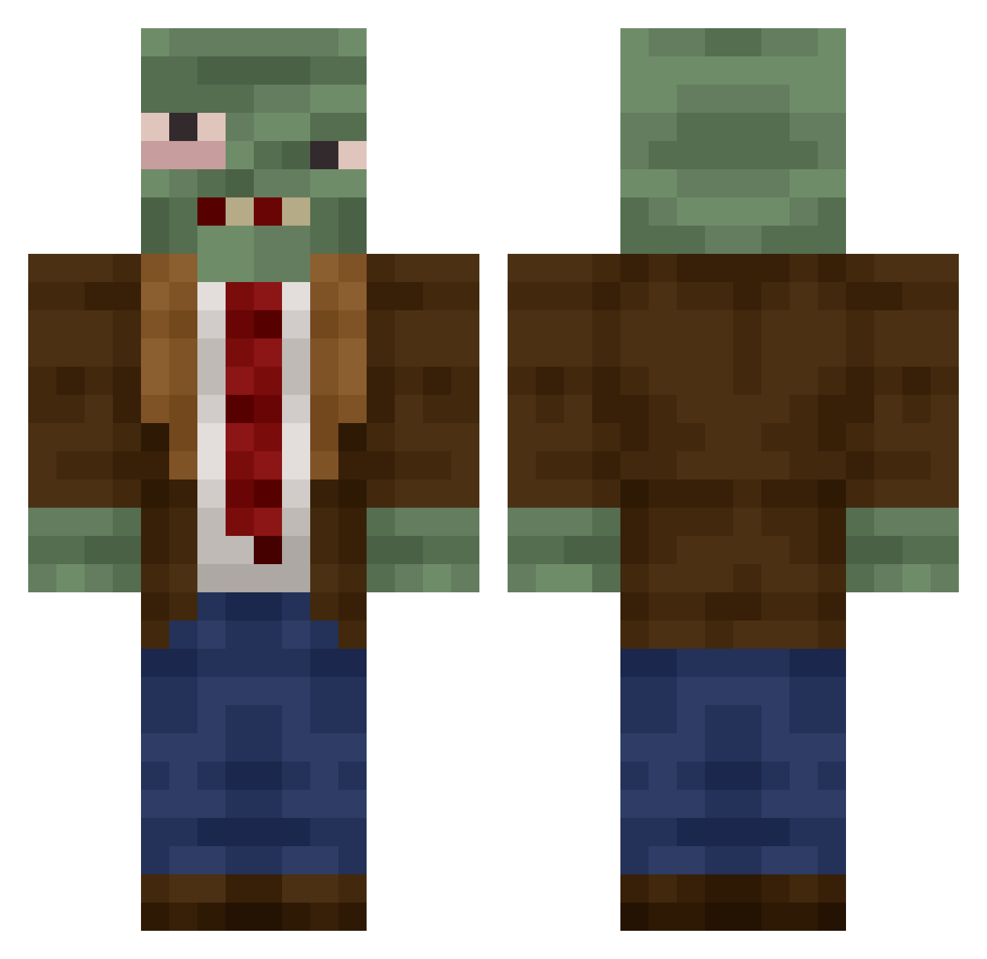 DaFlu Minecraft skin, front and back view