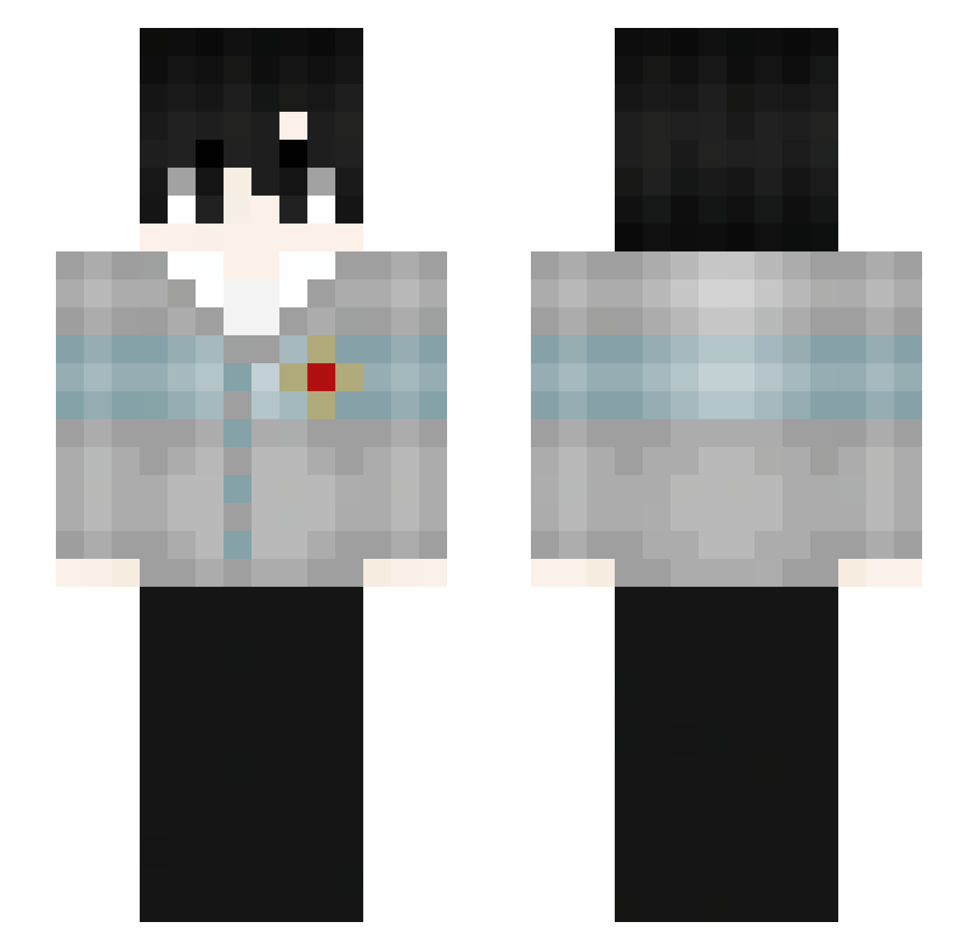 Jyede Minecraft skin, front and back view
