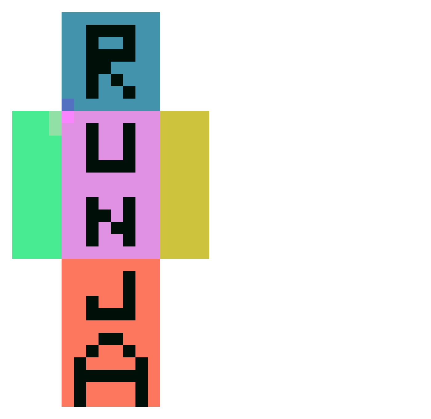 Runjaa Minecraft skin, front and back view