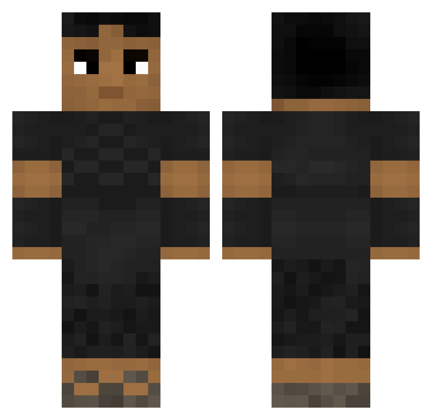 tornytotoo Minecraft skin, front and back view