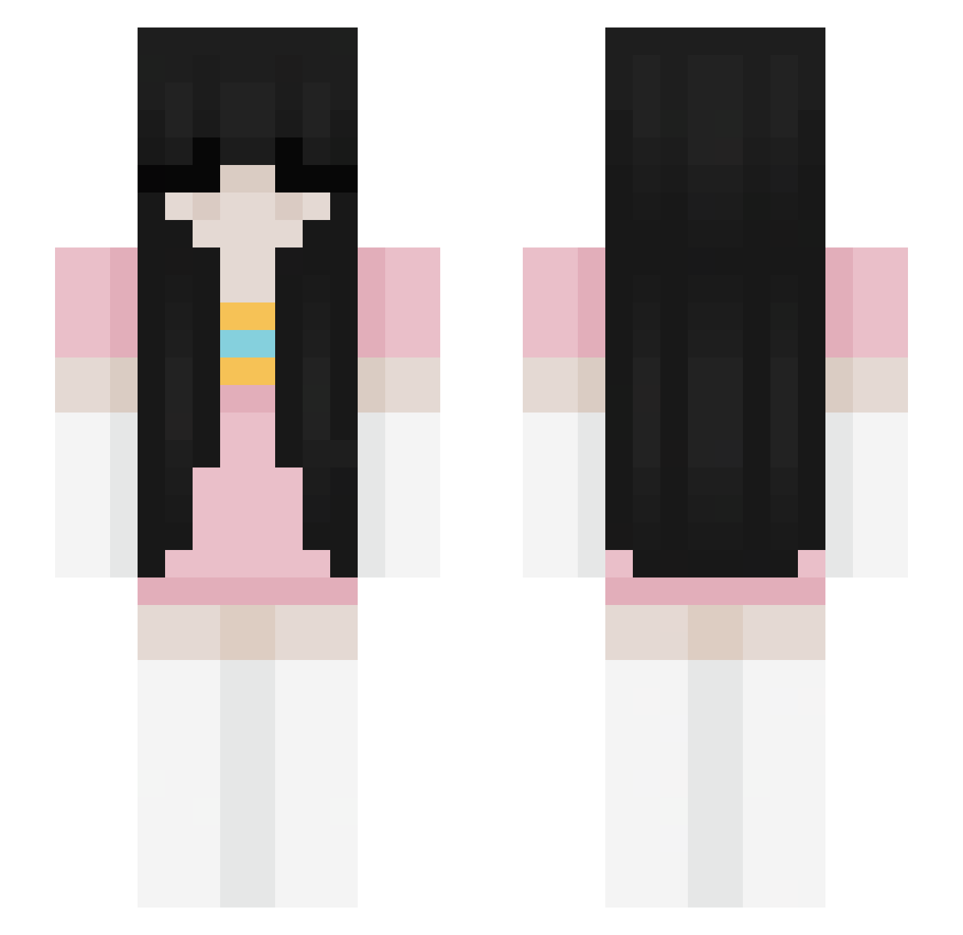 Pwepsi Minecraft skin, front and back view