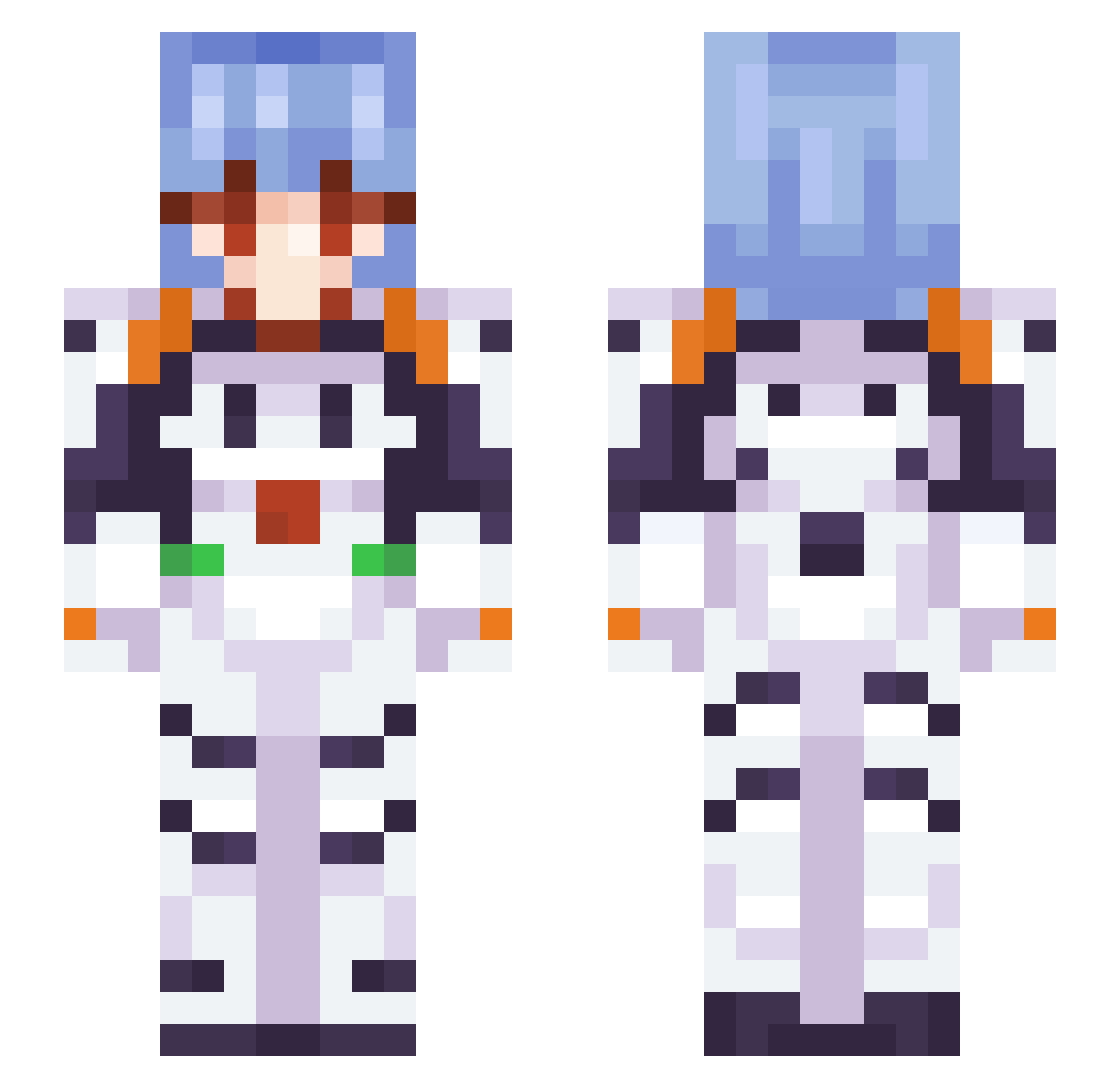 peepnog Minecraft skin, front and back view