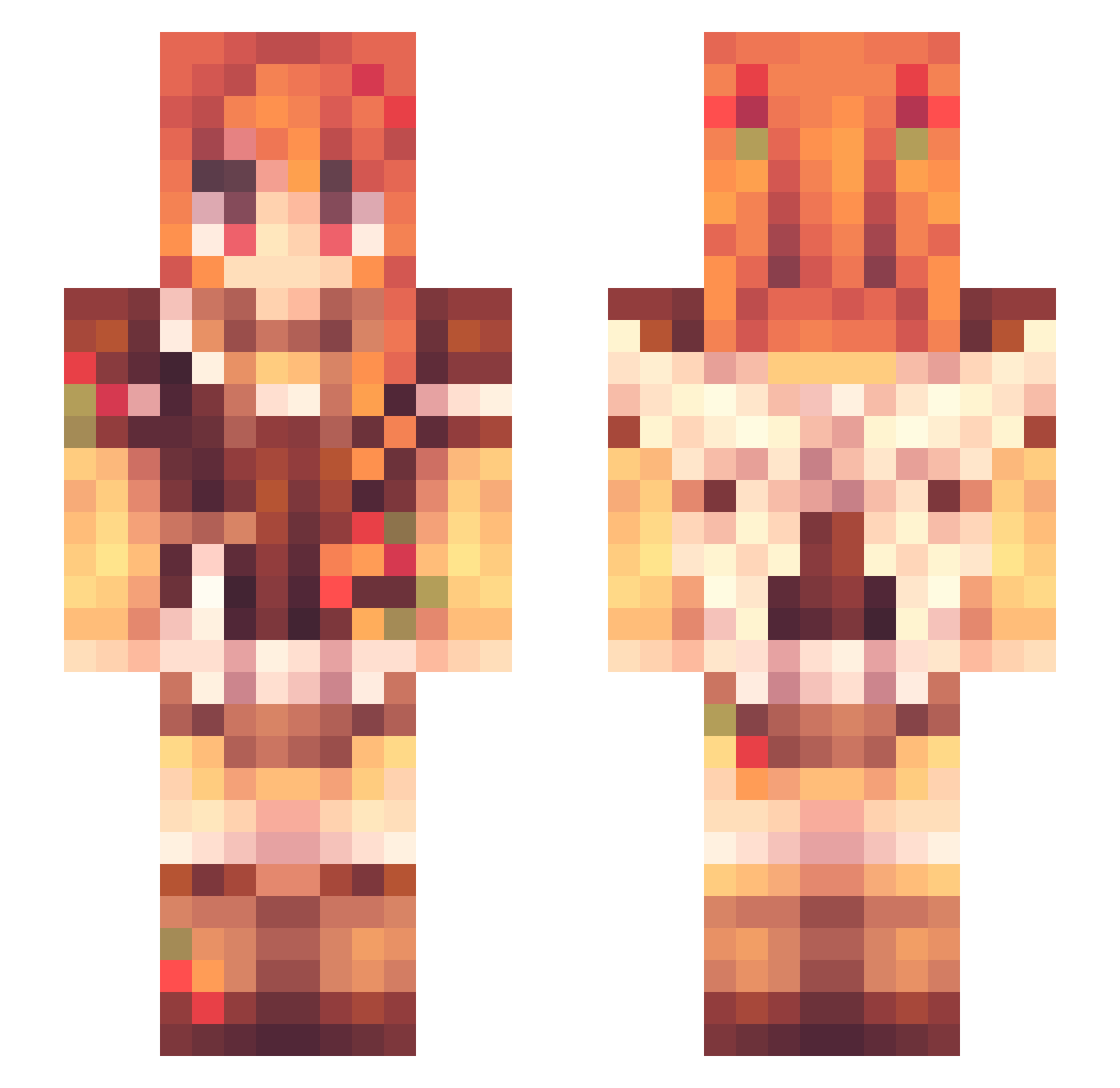 Rosa_Scarlet Minecraft skin, front and back view