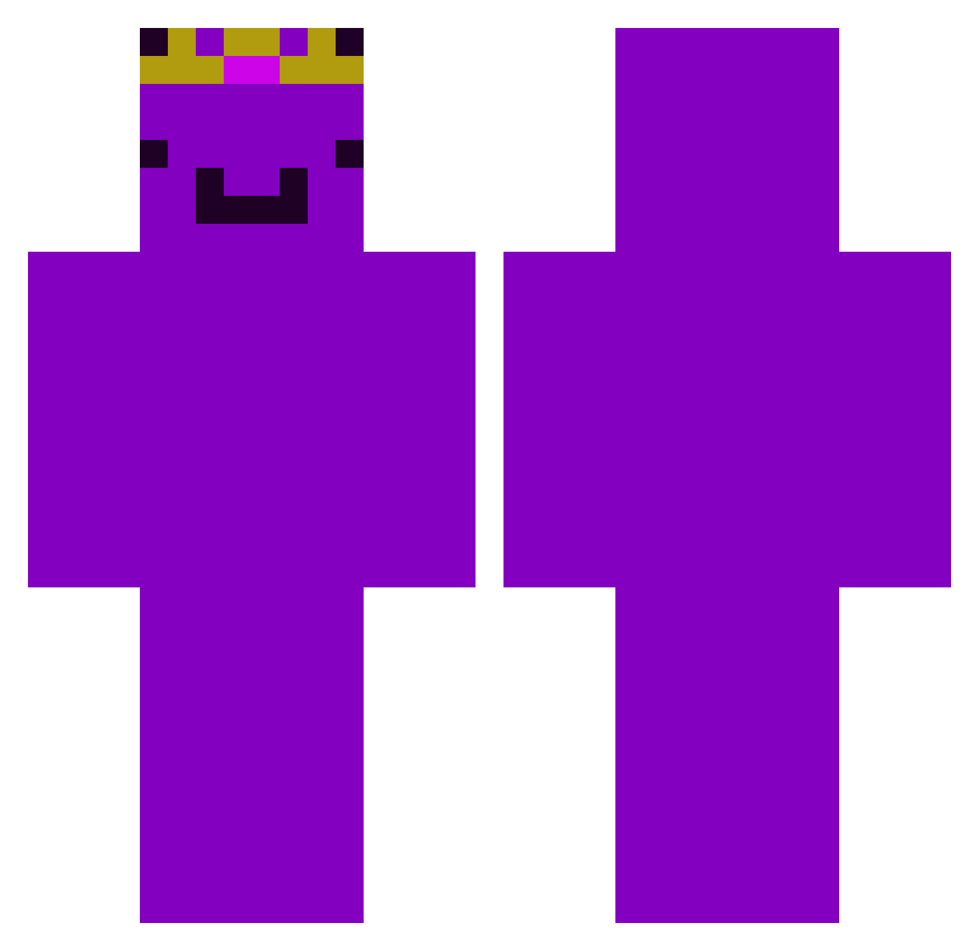 Inyvy Minecraft skin, front and back view