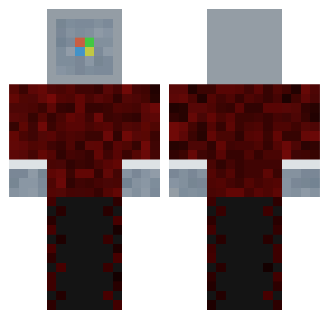 Levi1221 Minecraft skin, front and back view
