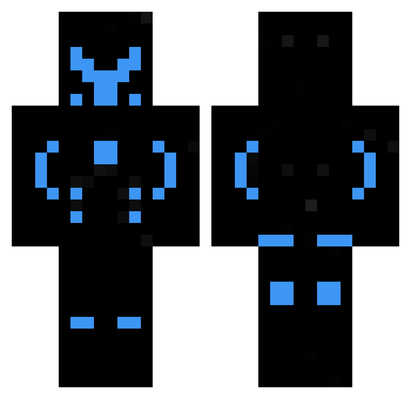 Vespyrn Minecraft skin, front and back view