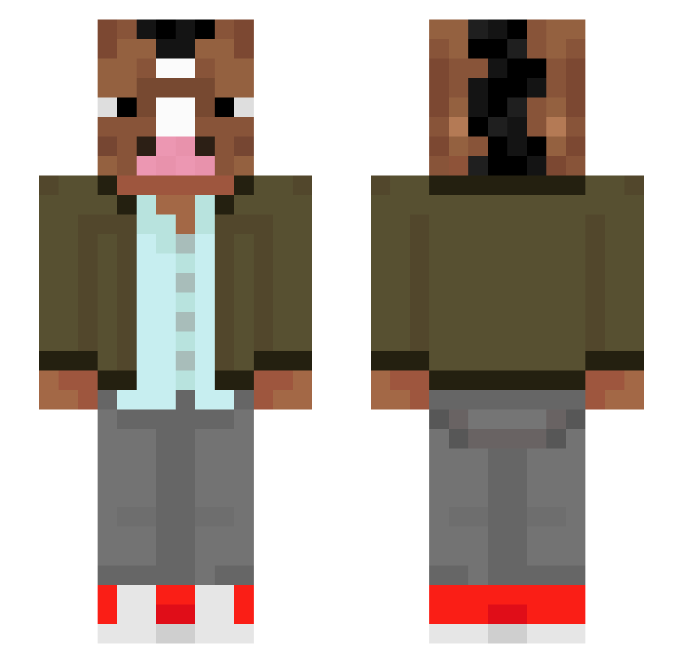 sabakunodom Minecraft skin, front and back view
