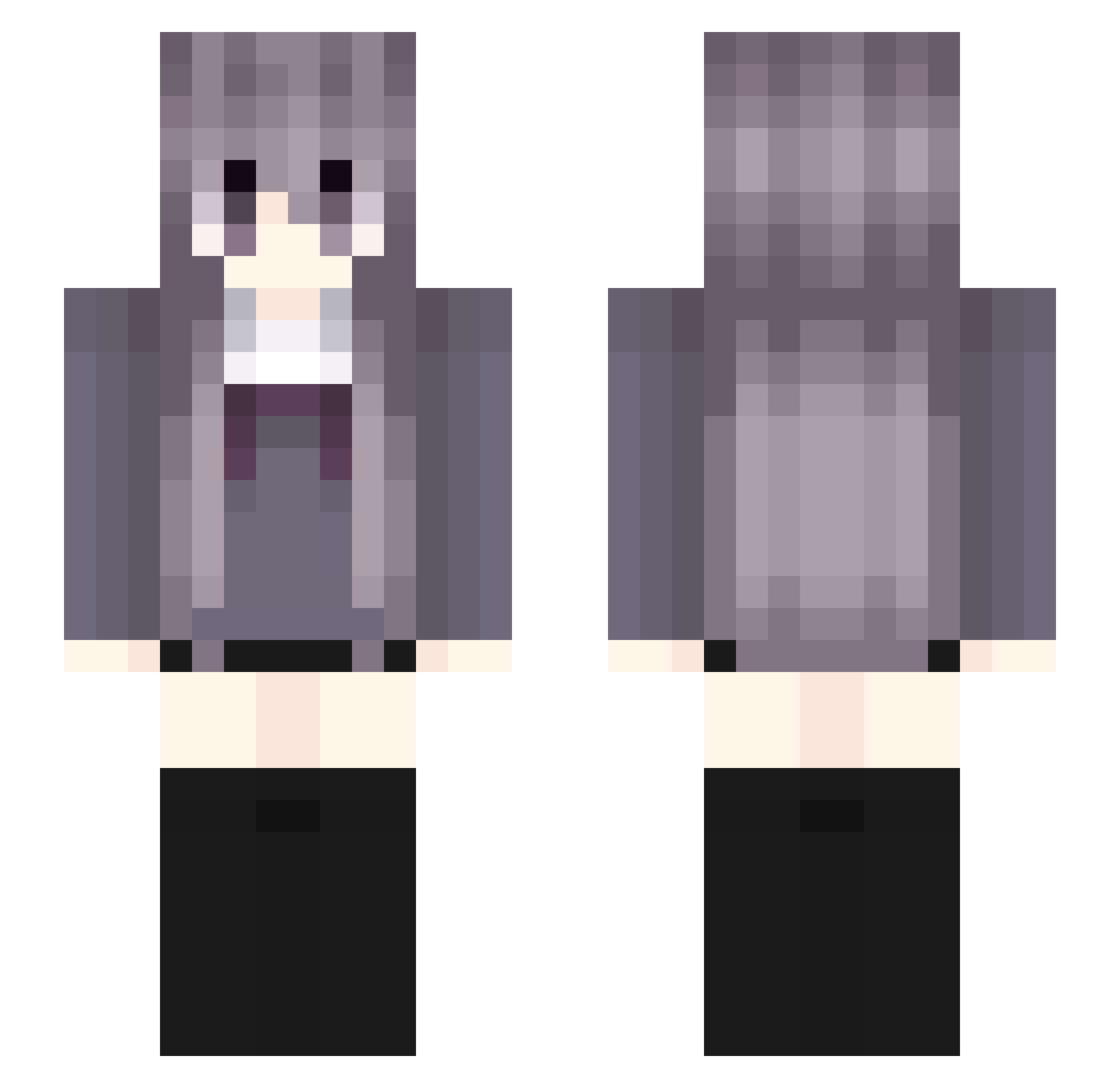 humrt Minecraft skin, front and back view