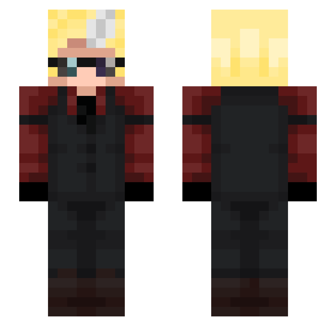midasugaming Minecraft skin, front and back view