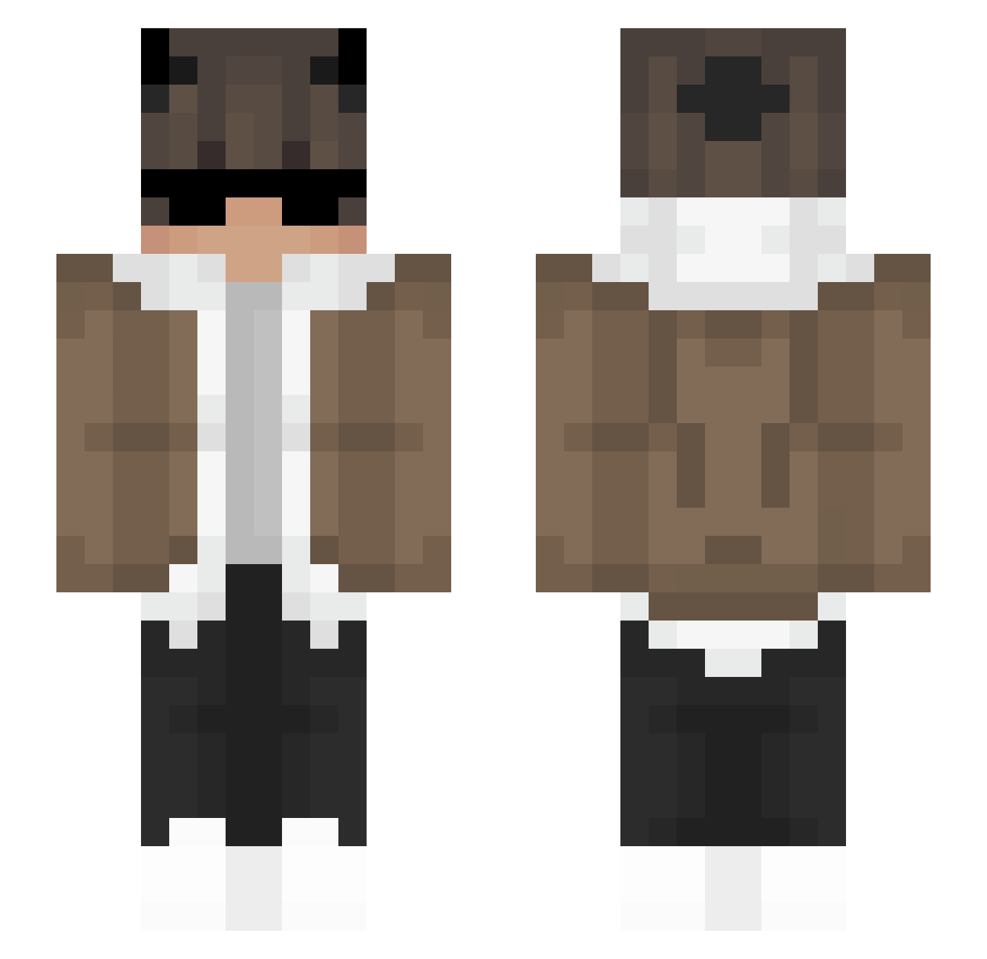 Screenex Minecraft skin, front and back view