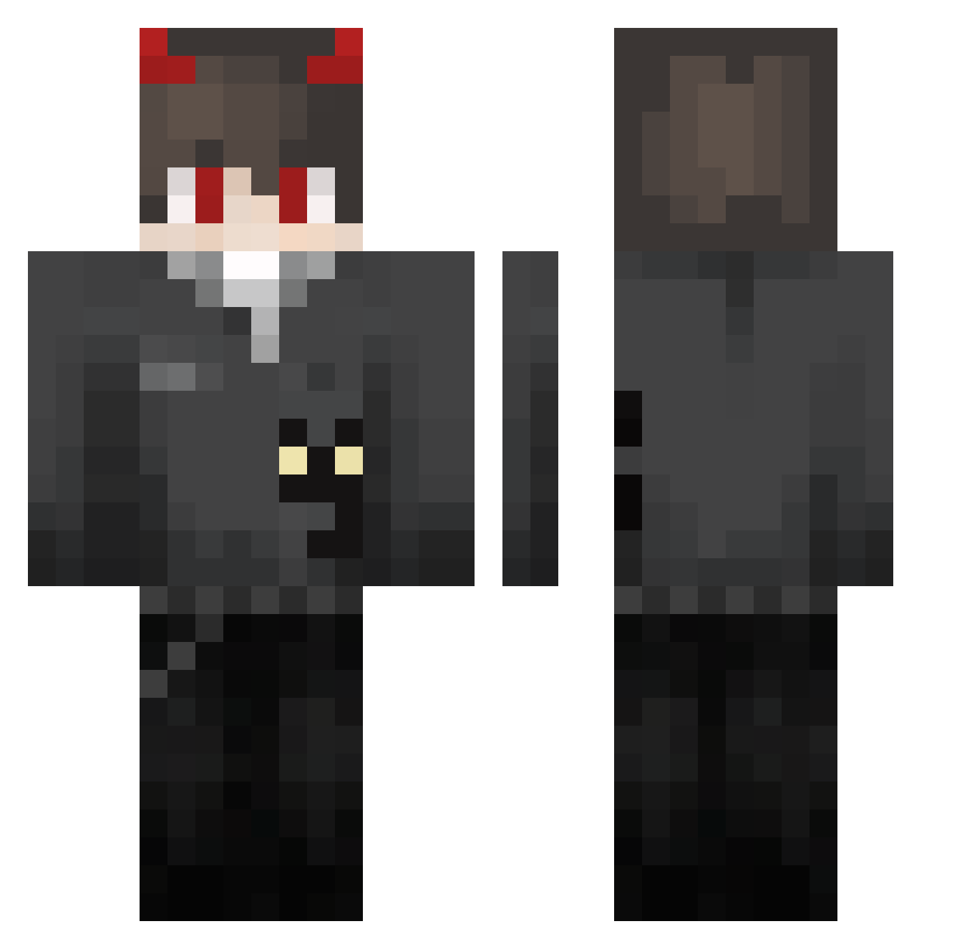 ItzHaunted Minecraft skin, front and back view