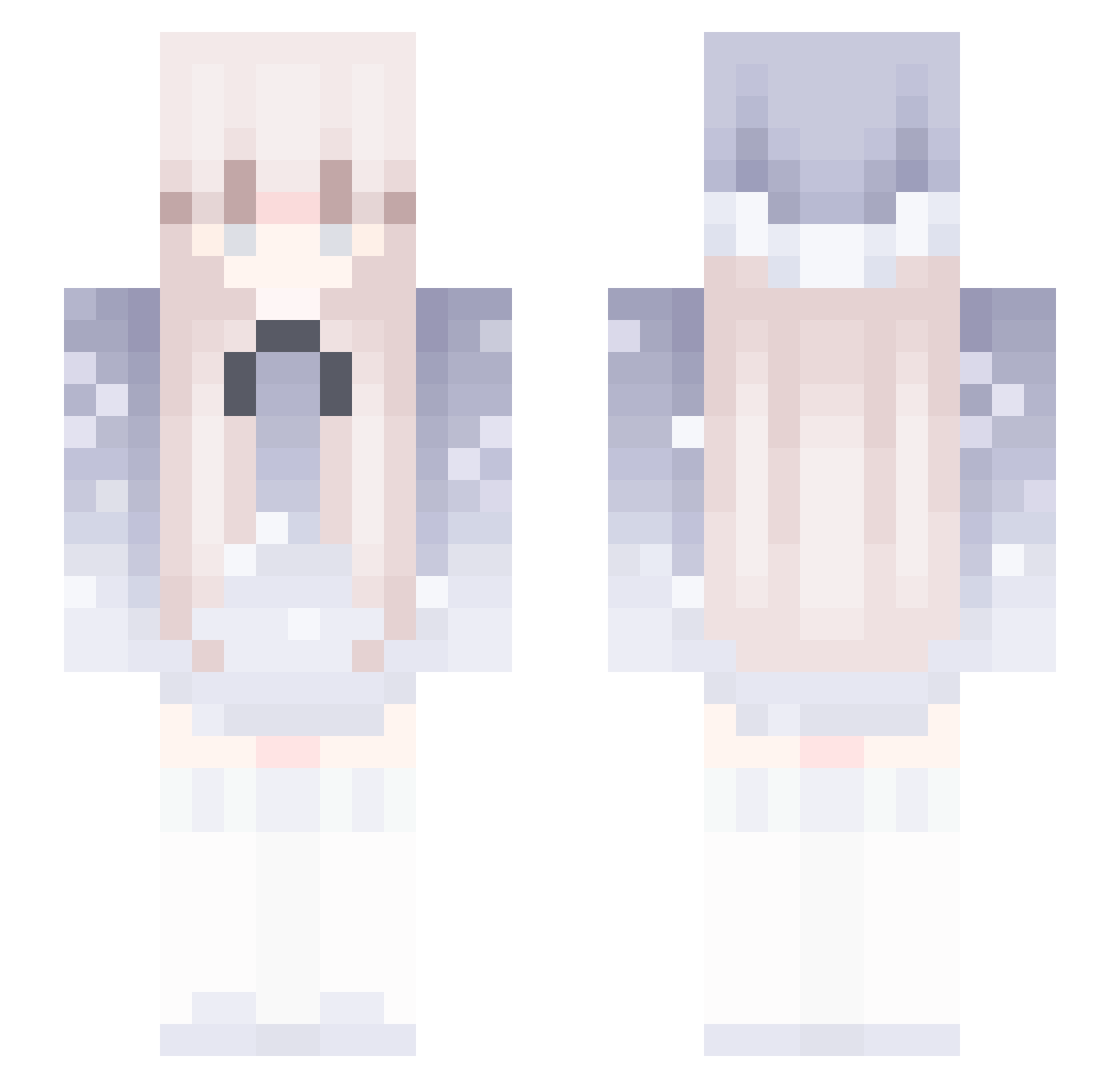 xoz1n Minecraft skin, front and back view