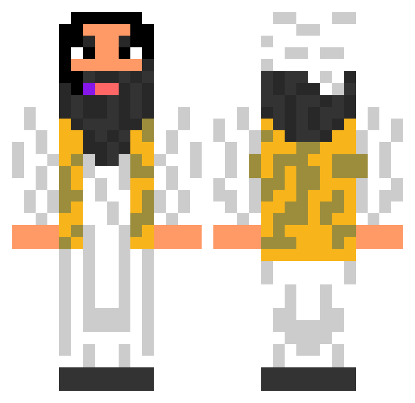 OsamaBinaladin Minecraft skin, front and back view