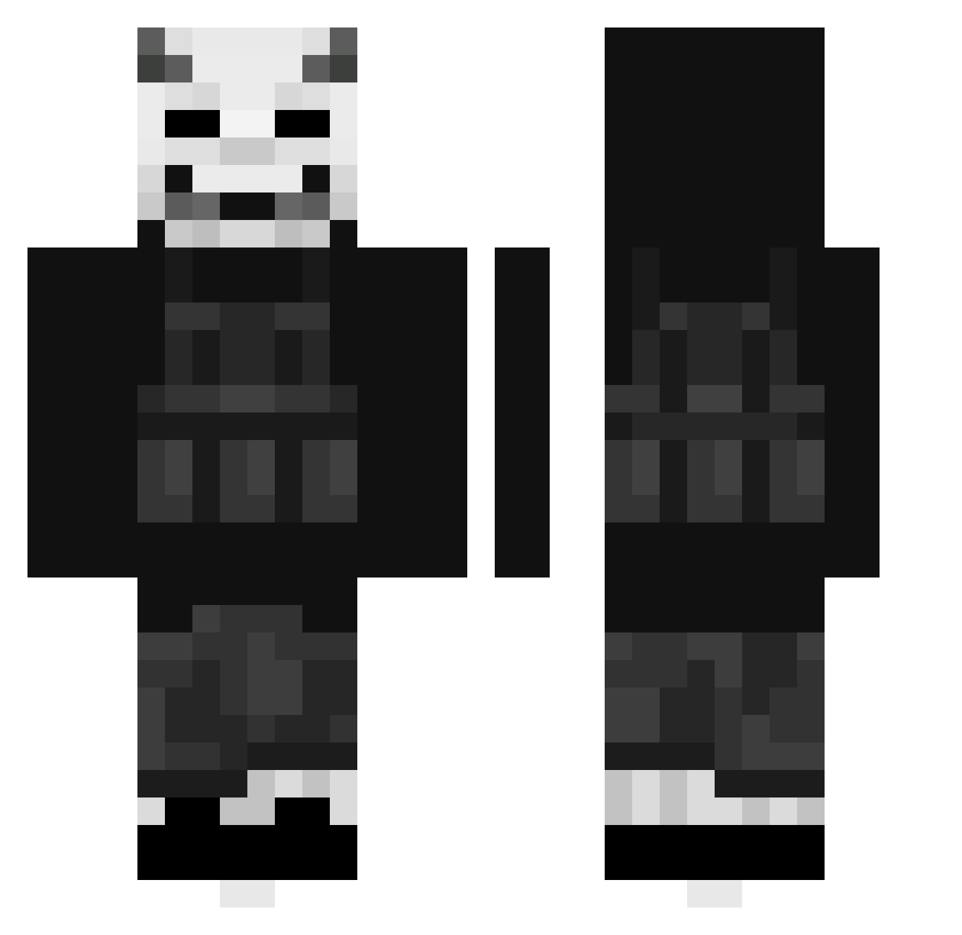 iDSU Minecraft skin, front and back view