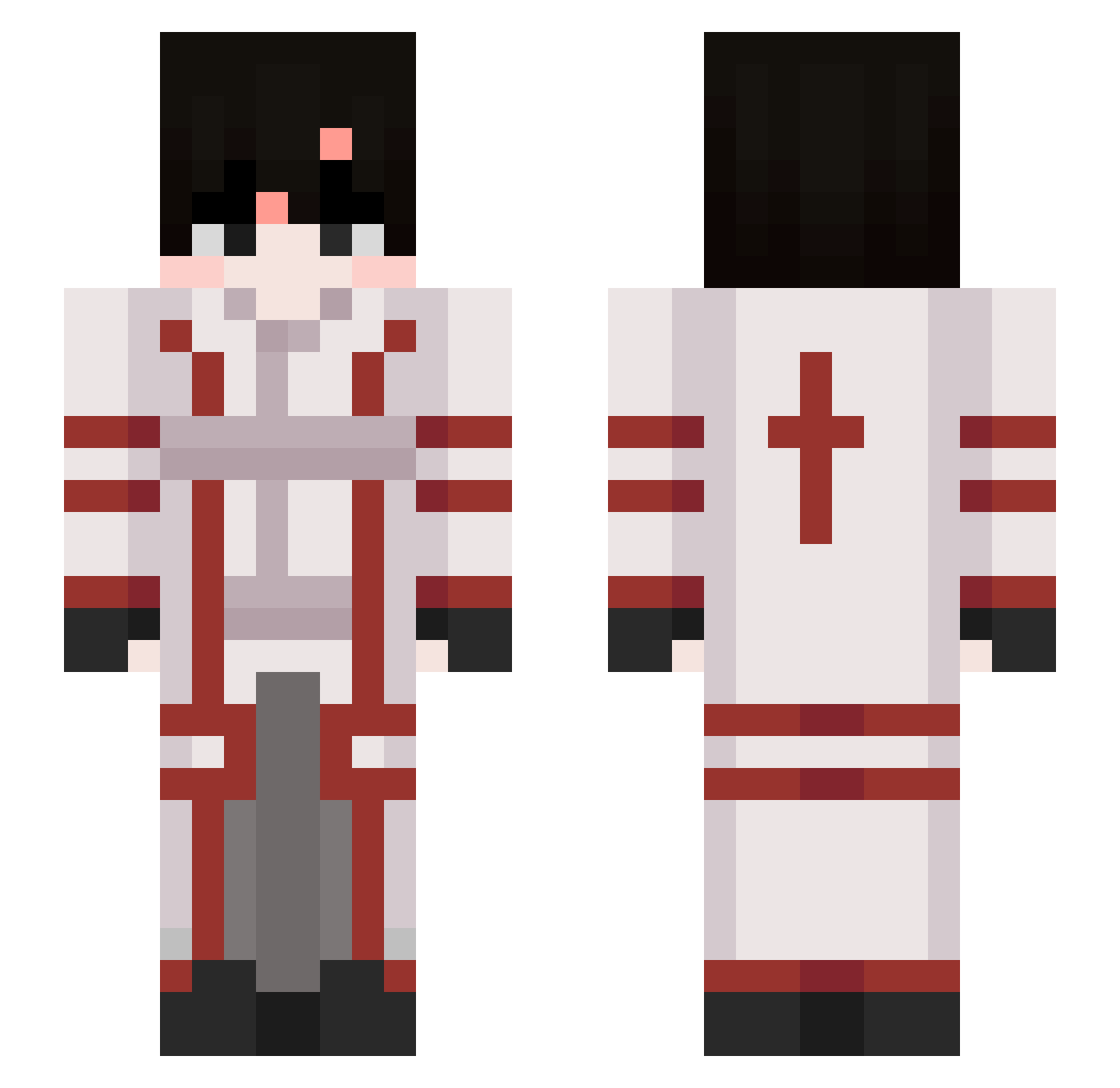 Reachsito Minecraft skin, front and back view
