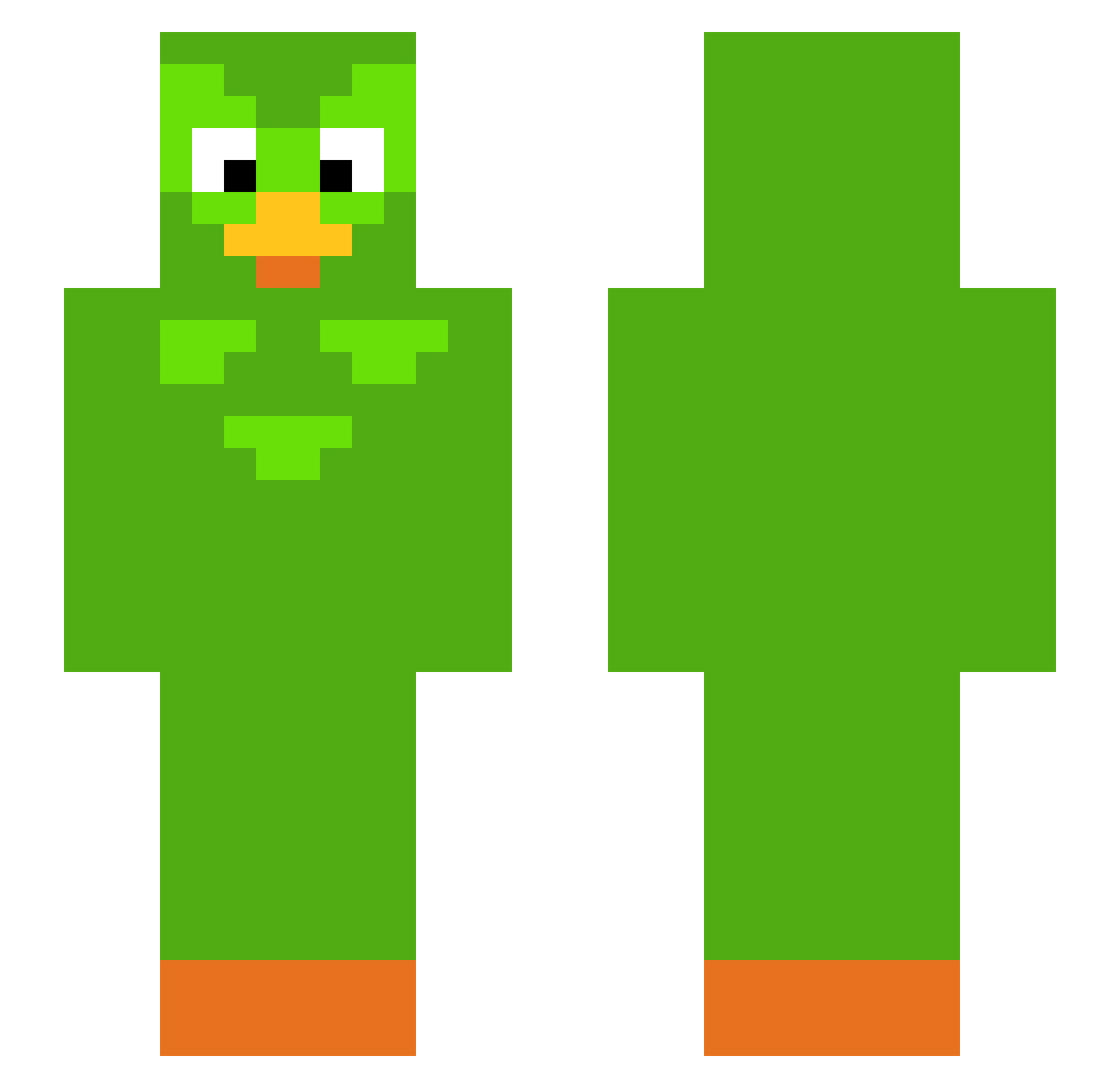 Apenpy Minecraft skin, front and back view