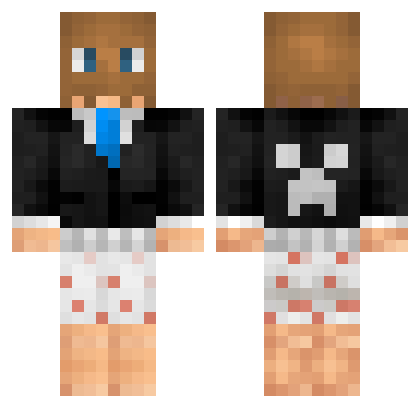 Gastik7 Minecraft skin, front and back view