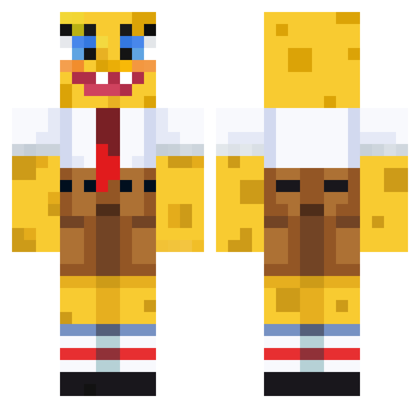 Squidlonghead21 Minecraft skin, front and back view