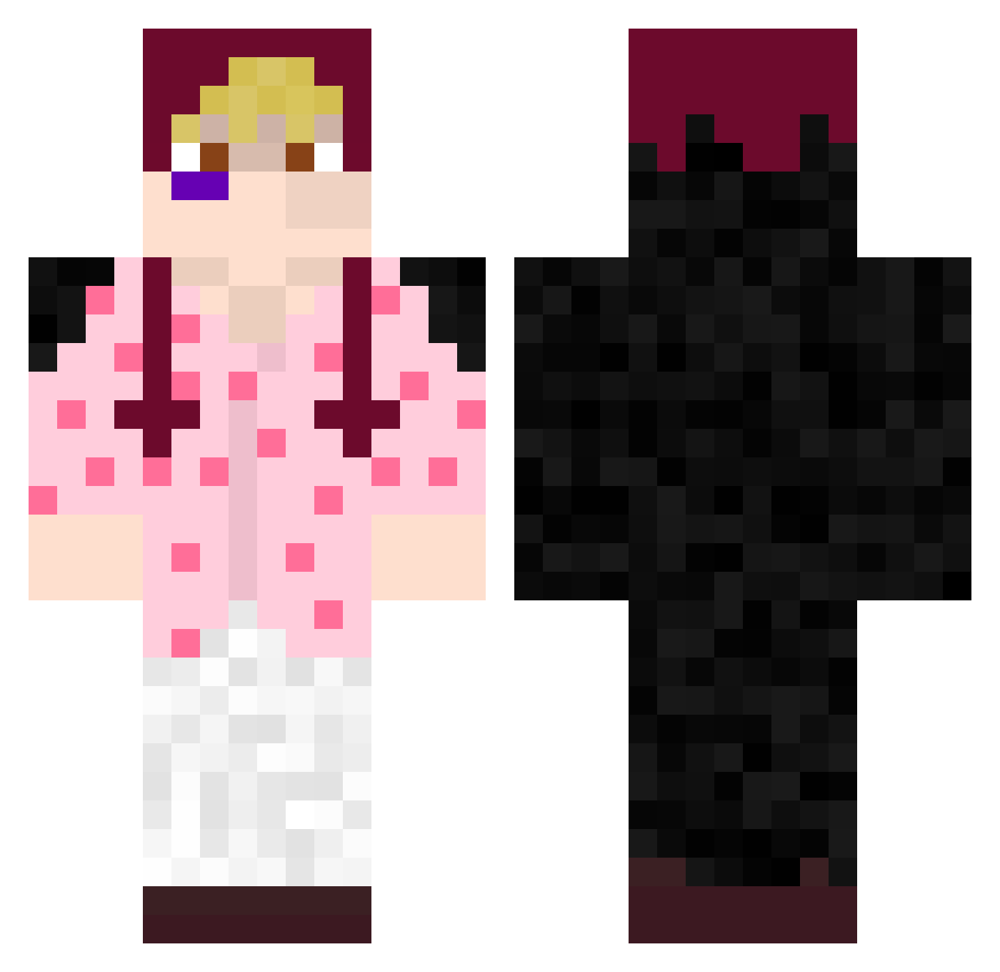 TheBrokenGypsy Minecraft skin, front and back view