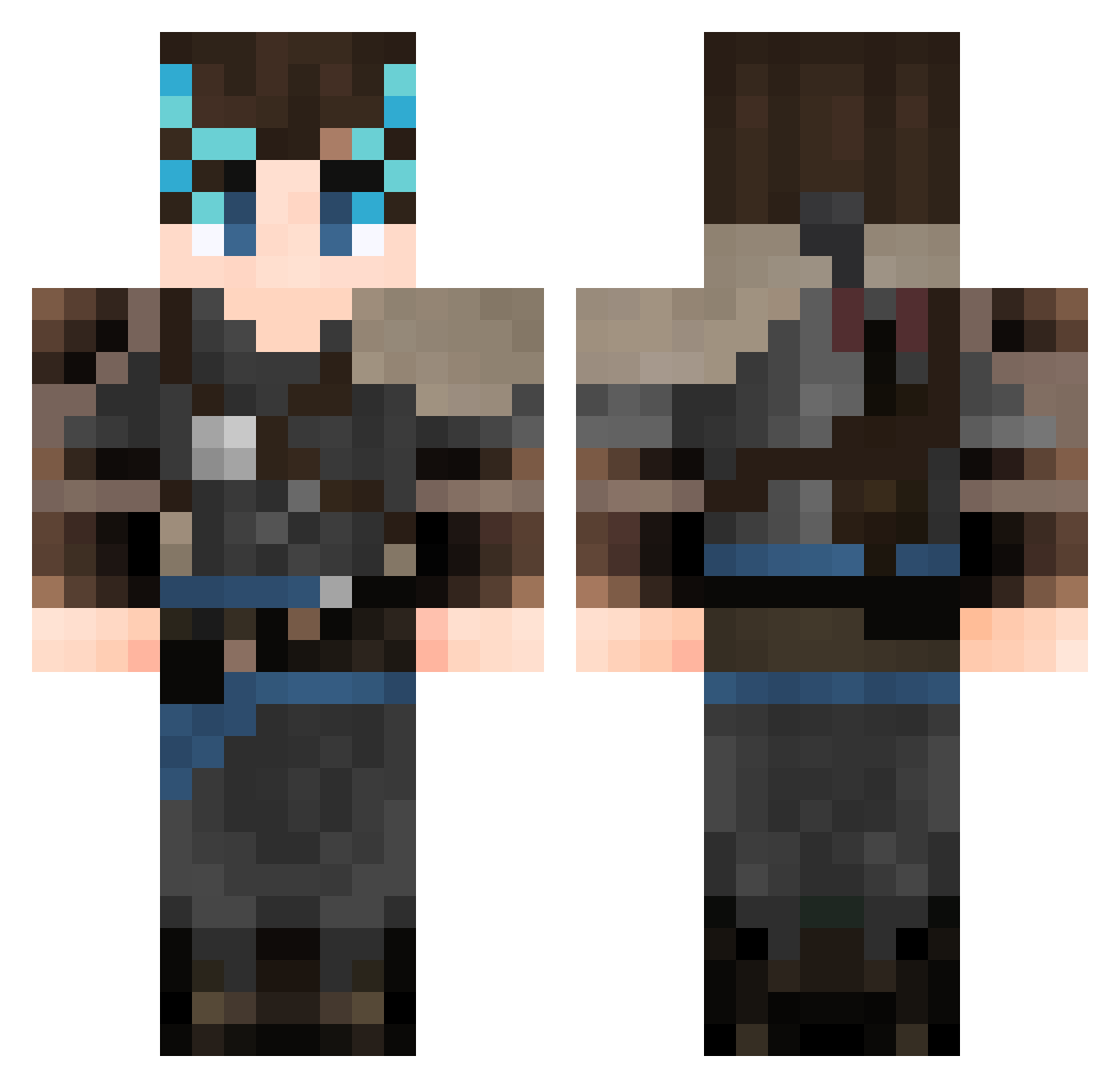Kaal_ Minecraft skin, front and back view