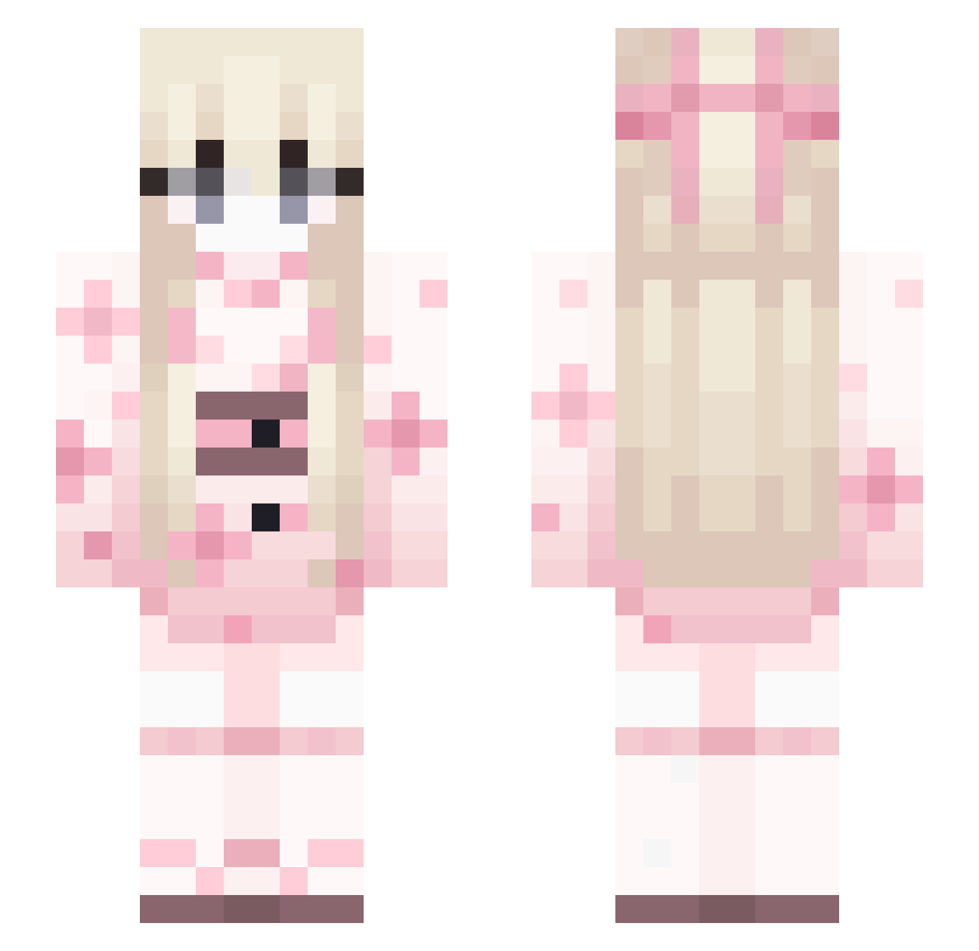 NinisKaese Minecraft skin, front and back view