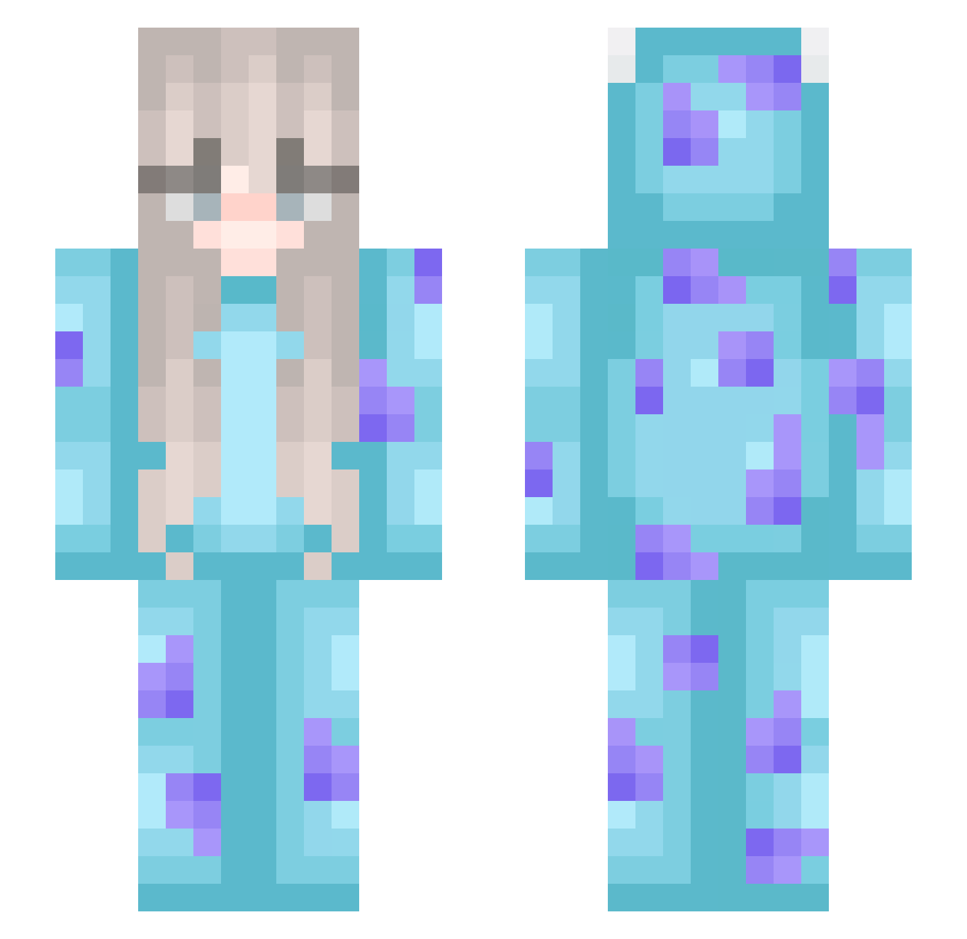 GamegalFTW Minecraft skin, front and back view