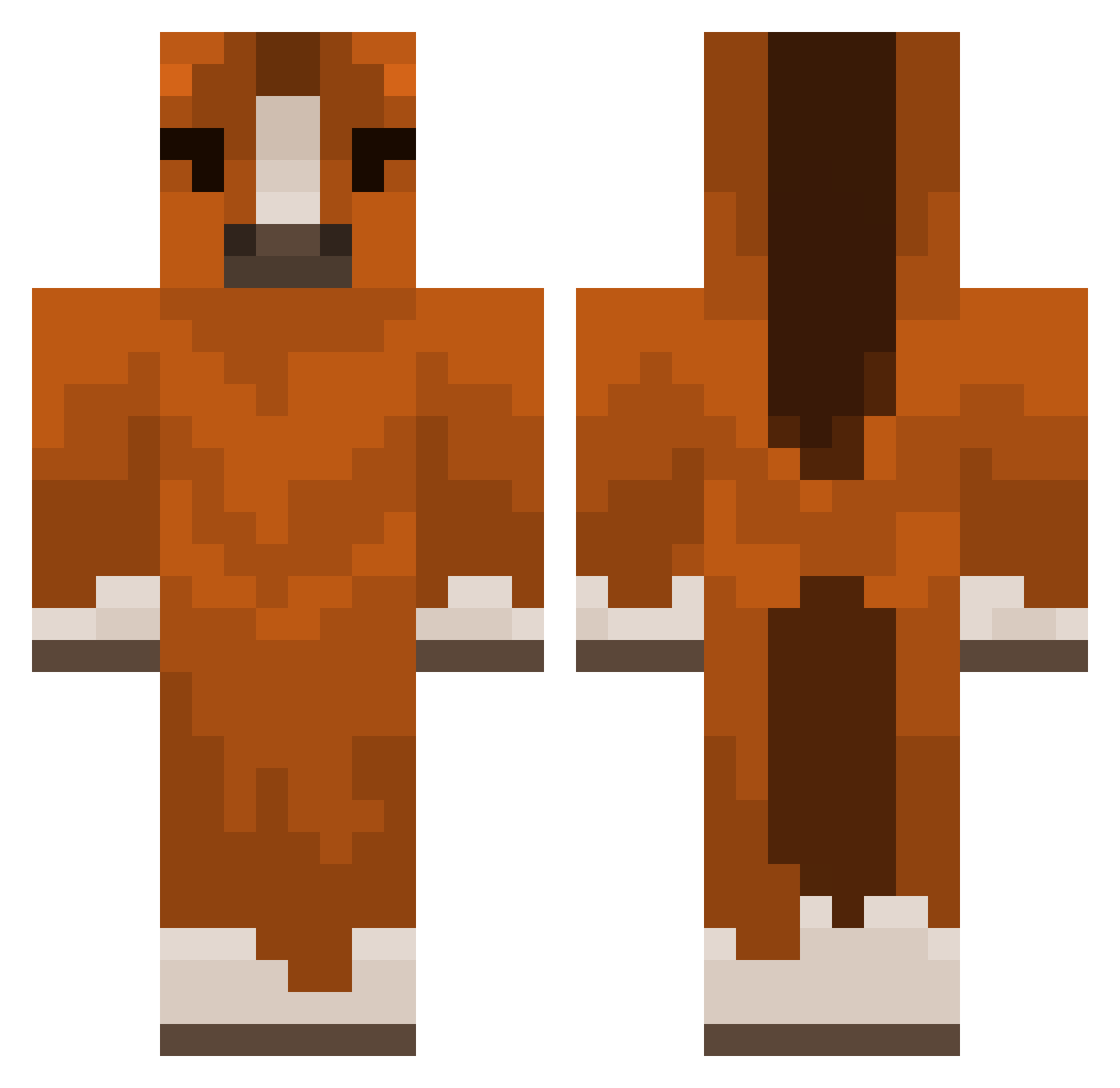 arnabananas Minecraft skin, front and back view