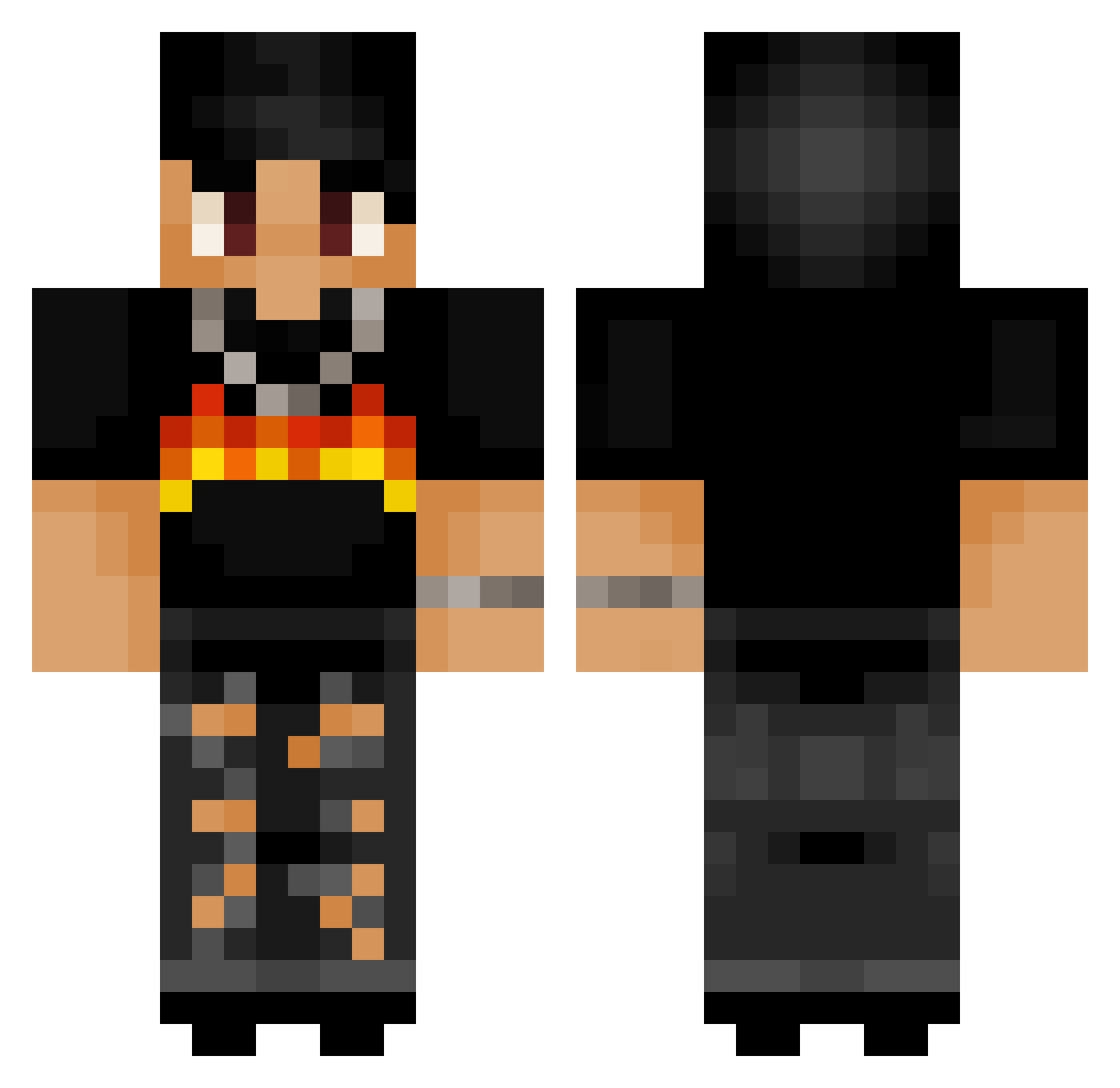 spectermane Minecraft skin, front and back view