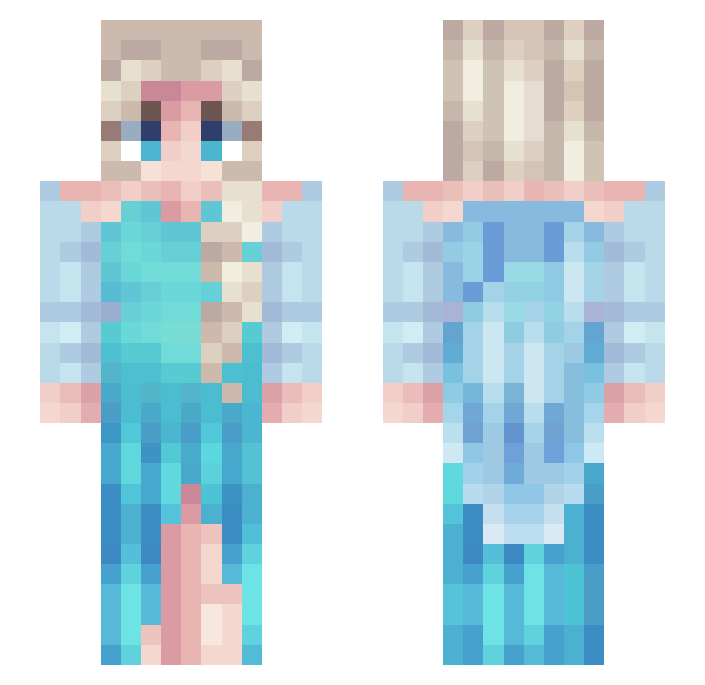 Eternalgod489 Minecraft skin, front and back view