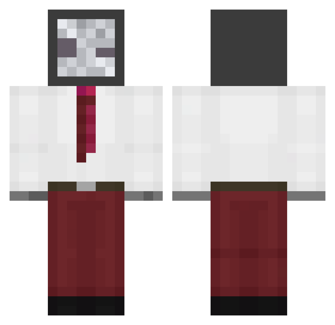 Craftrooms Minecraft skin, front and back view
