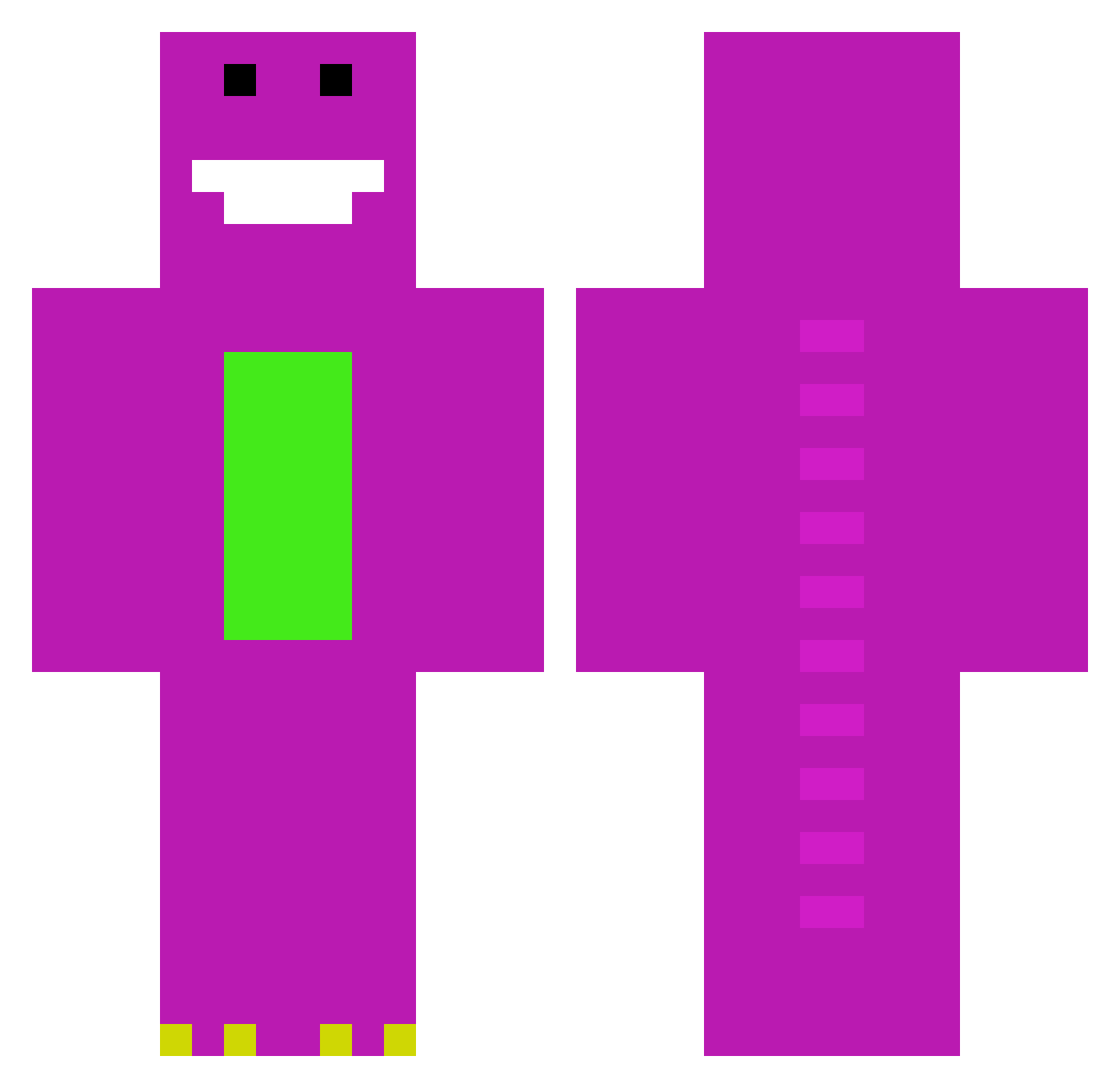 hermzofficial Minecraft skin, front and back view