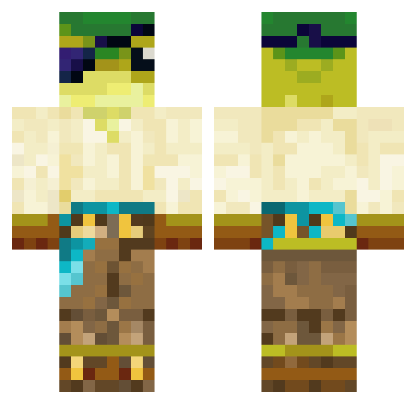 yoyoshers Minecraft skin, front and back view