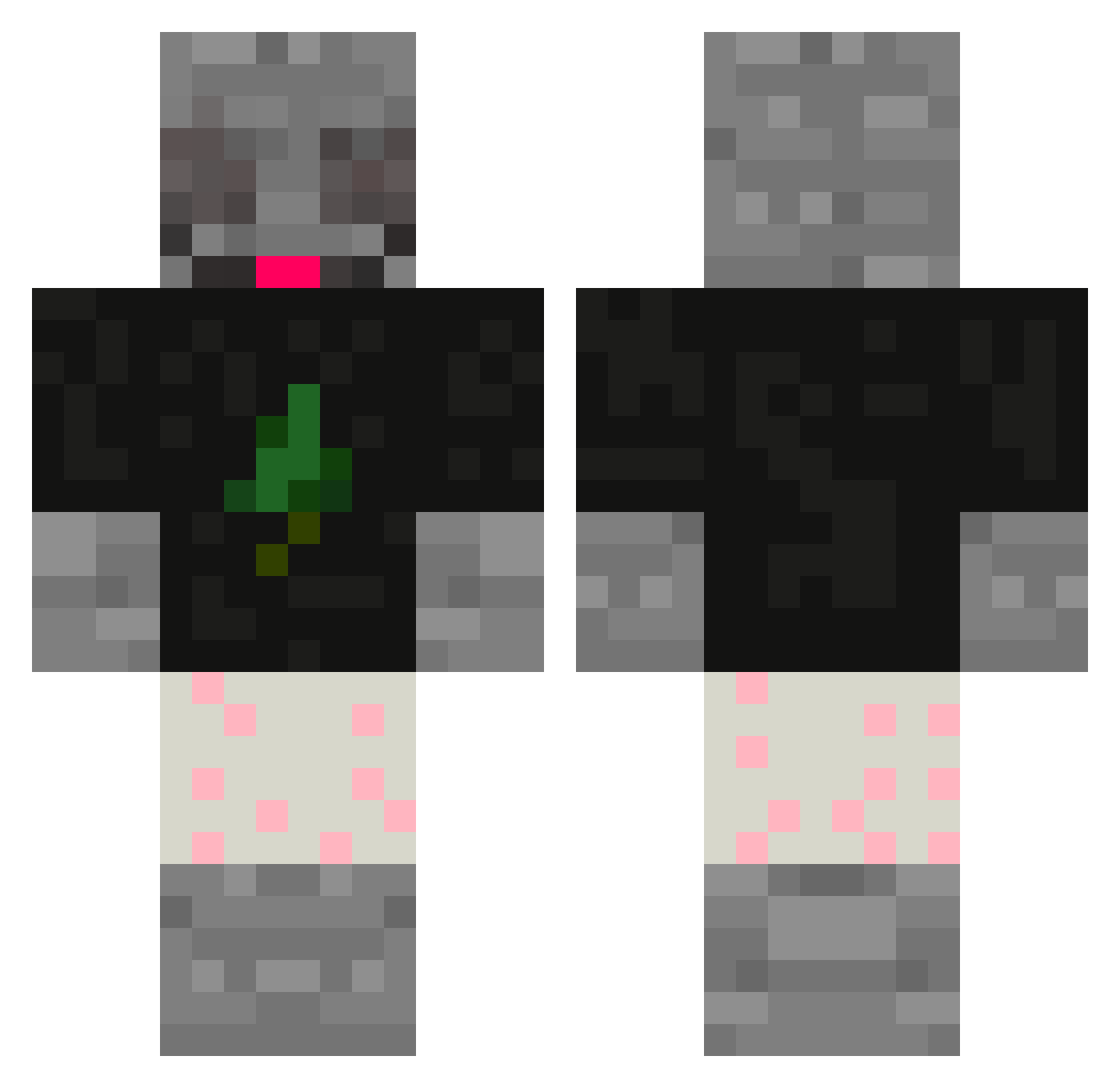 swipedkun Minecraft skin, front and back view