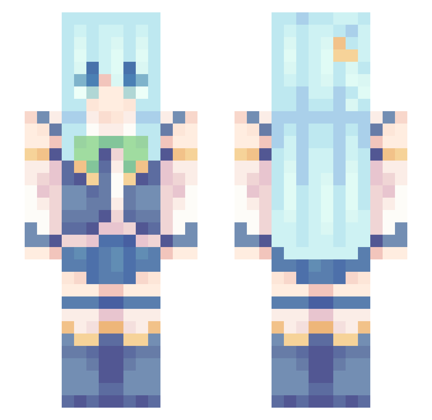 GuguBr911 Minecraft skin, front and back view