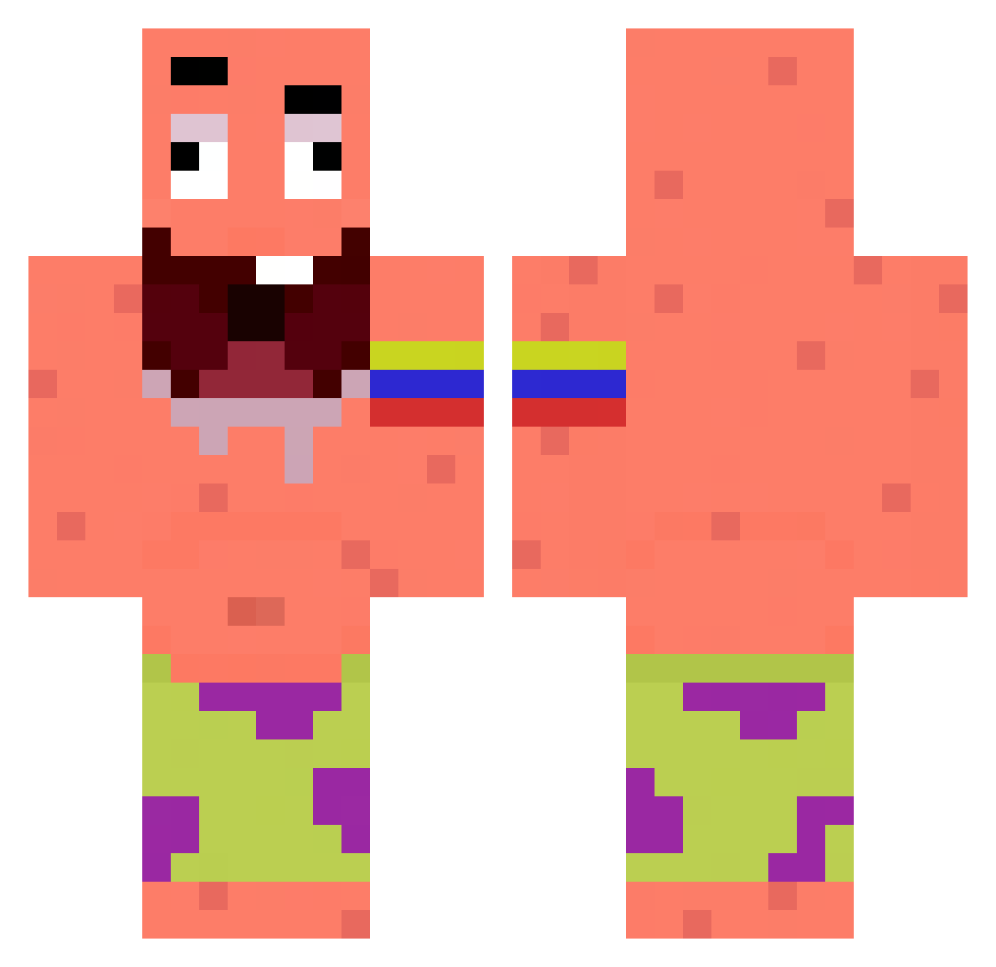 ChikenExotico Minecraft skin, front and back view