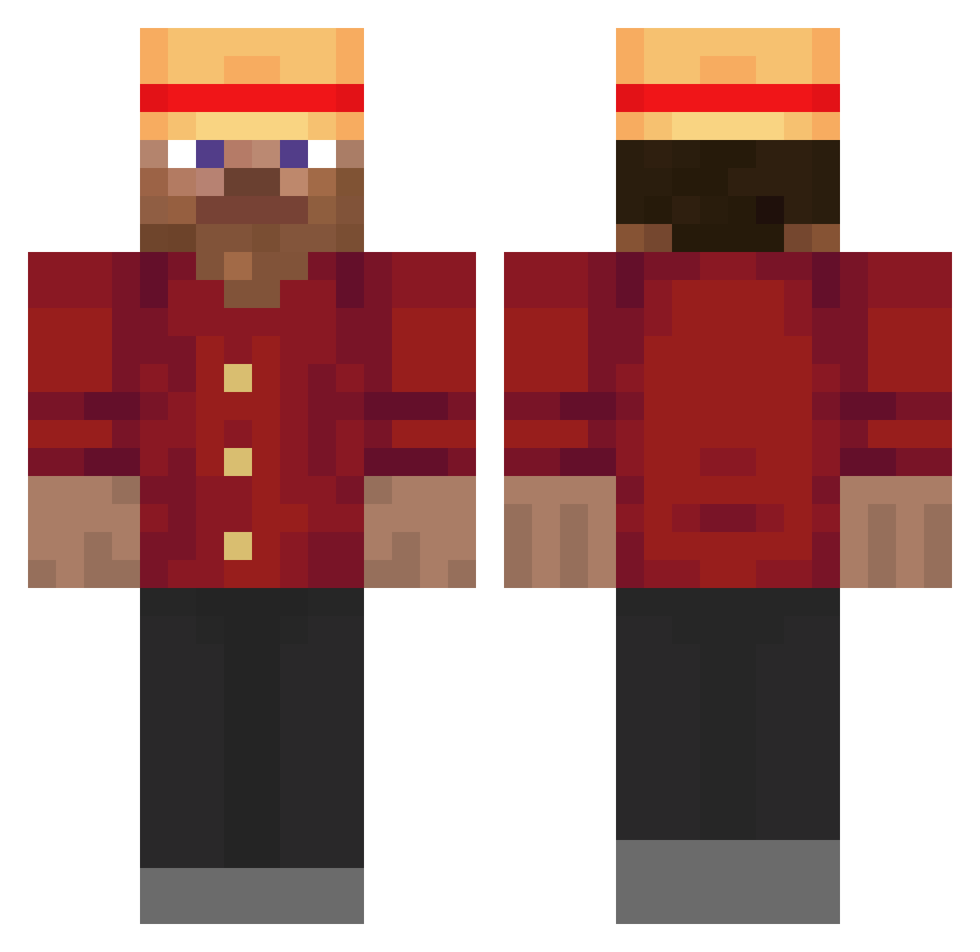 ipx2 Minecraft skin, front and back view